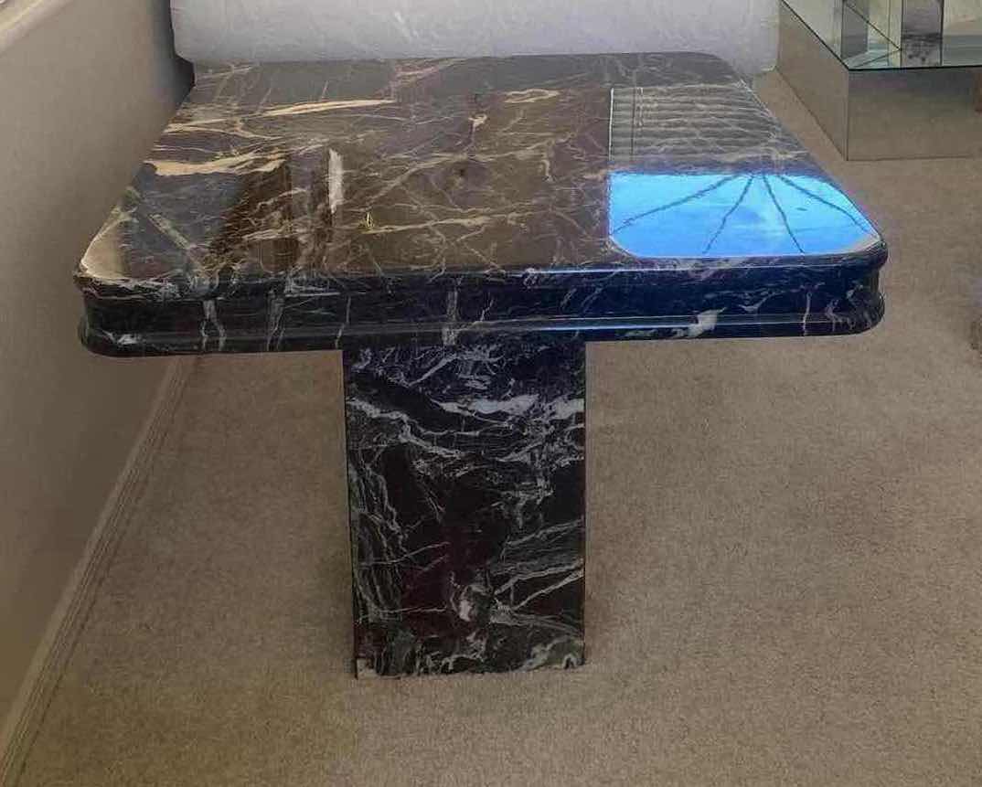 Photo 3 of MID CENTURY MODERN NERO MARQUINA MARBLE END TABLE 27 1/2”x 27 1/2” H22”