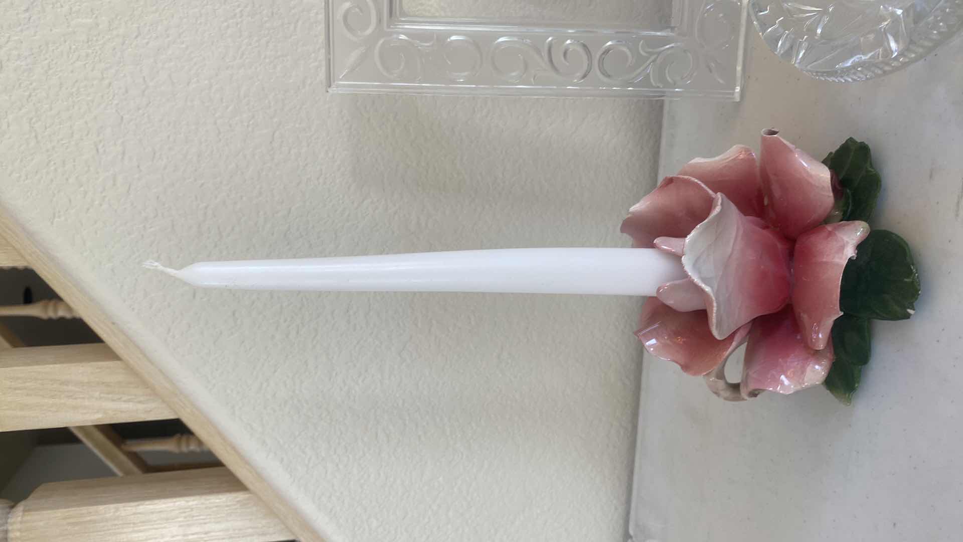 Photo 1 of 2 CAPODIMONTE CANDLE HOLDERS, 1 FRAME & 2 ASH TRAYS