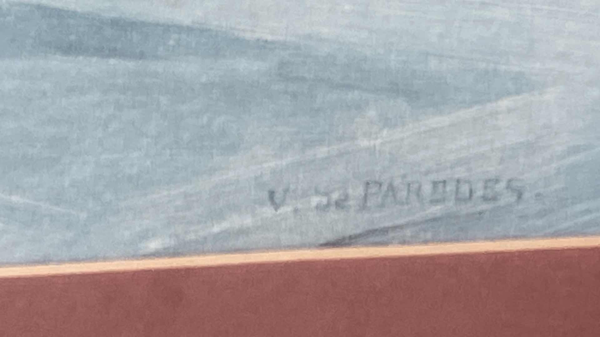 Photo 1 of ORNATE GOLD WOOD FRAMED HIGH SOCIETY PRINT BY VINCENT V. De PAREDES ARTWORK 39” x 27”