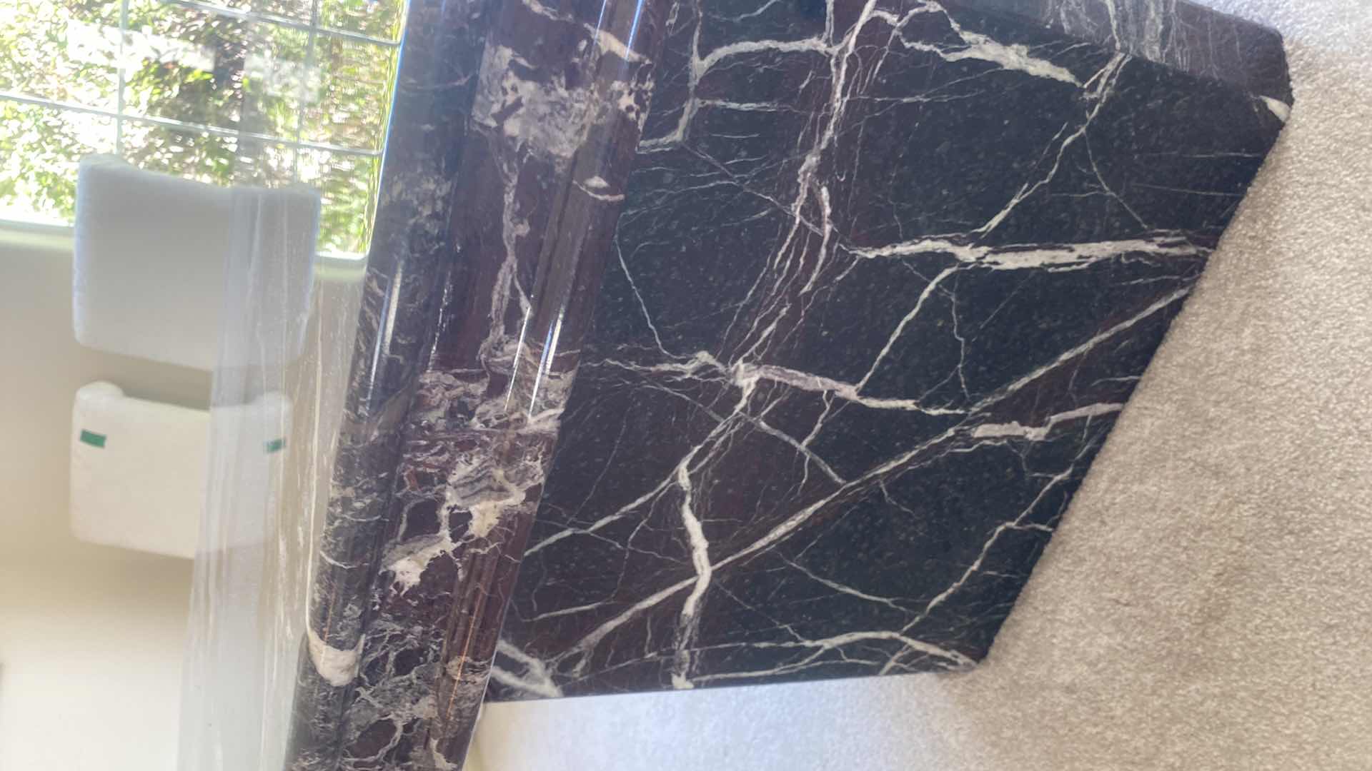 Photo 9 of MID CENTURY MODERN NERO MARQUINA MARBLE DINING TABLE WITH SCALLOPED EDGE 78” x 39” H28 1/2”