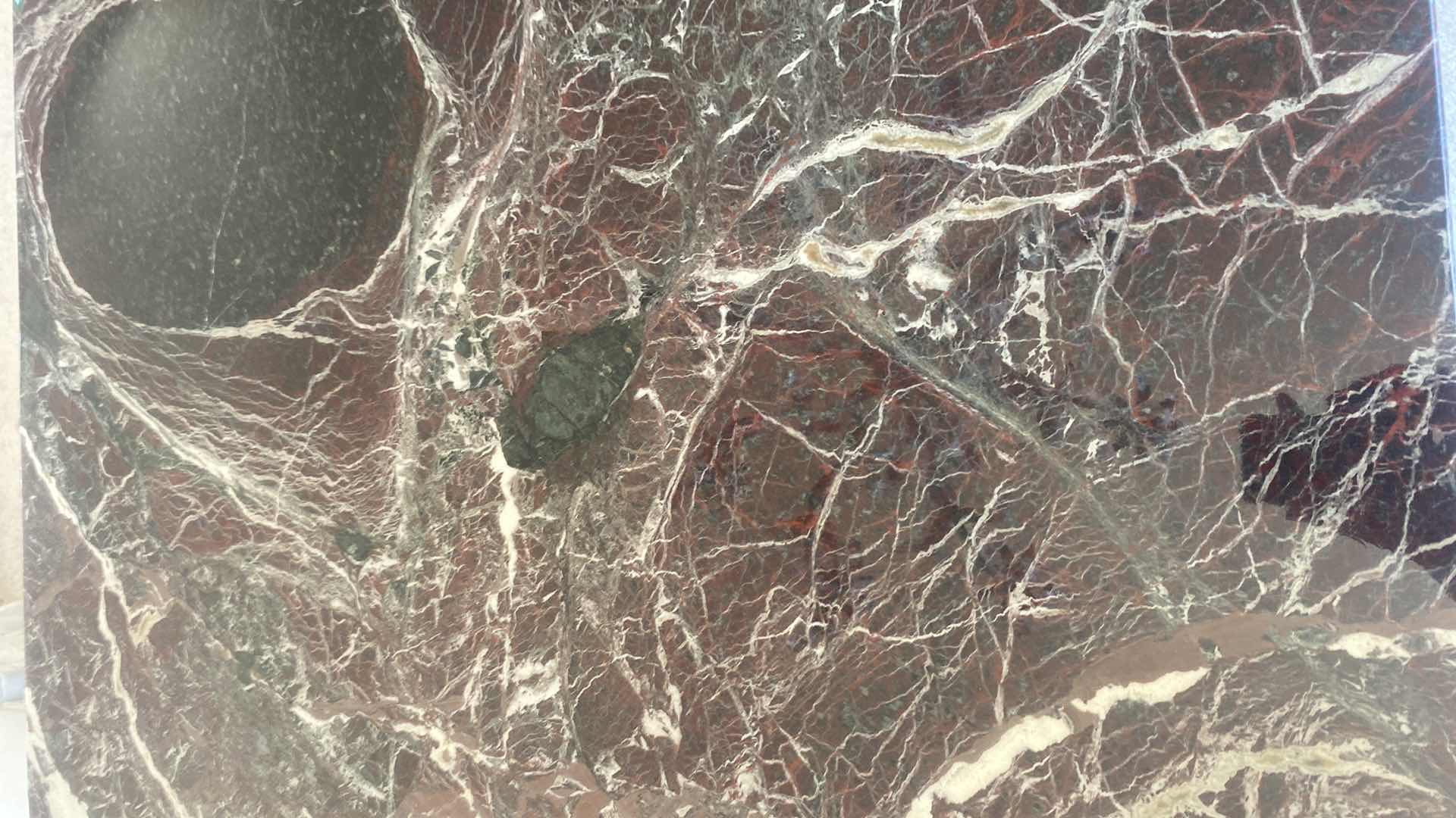 Photo 1 of MID CENTURY MODERN NERO MARQUINA MARBLE DINING TABLE WITH SCALLOPED EDGE 78” x 39” H28 1/2”