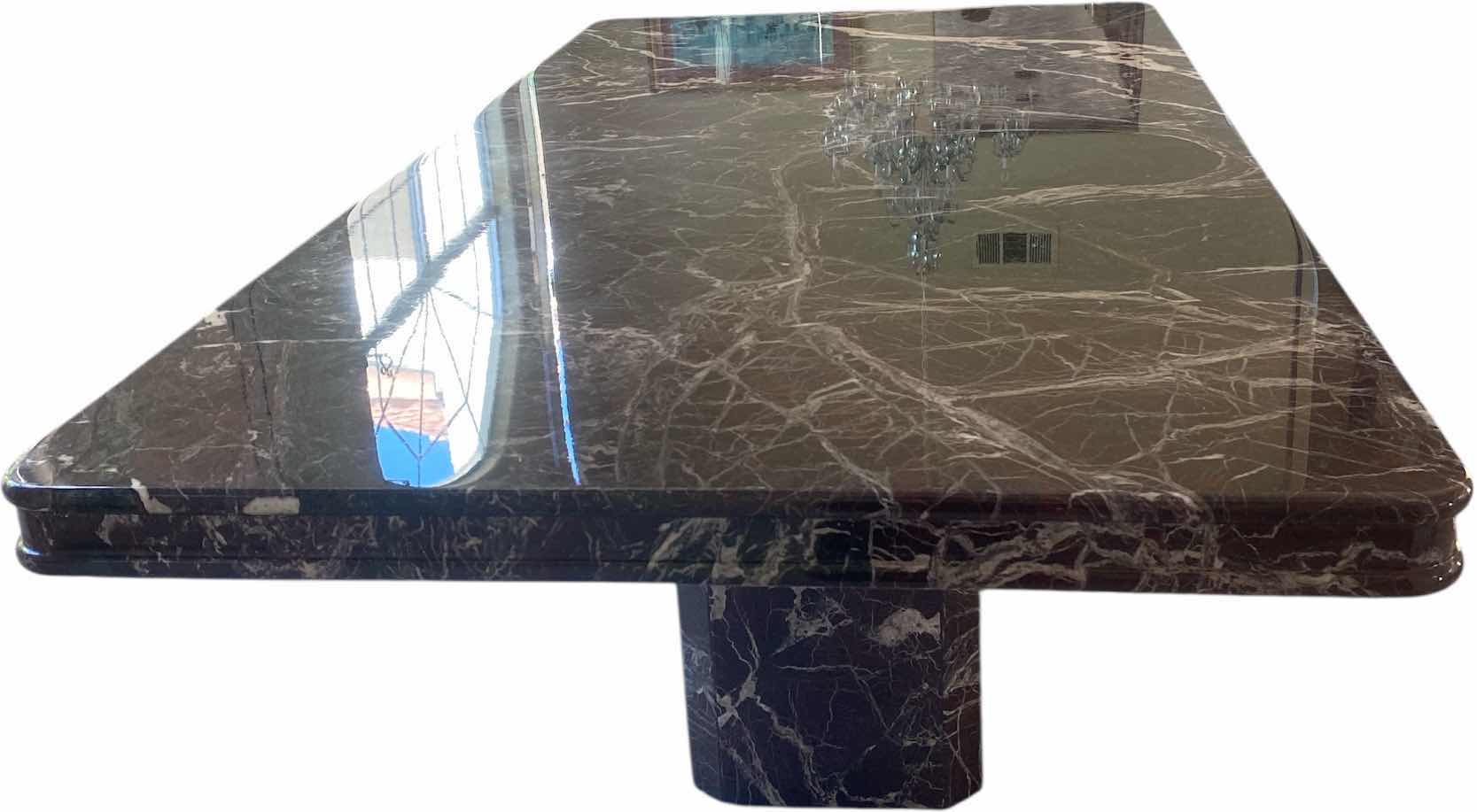 Photo 1 of MID CENTURY MODERN NERO MARQUINA MARBLE DINING TABLE WITH SCALLOPED EDGE 78” x 39” H28 1/2”