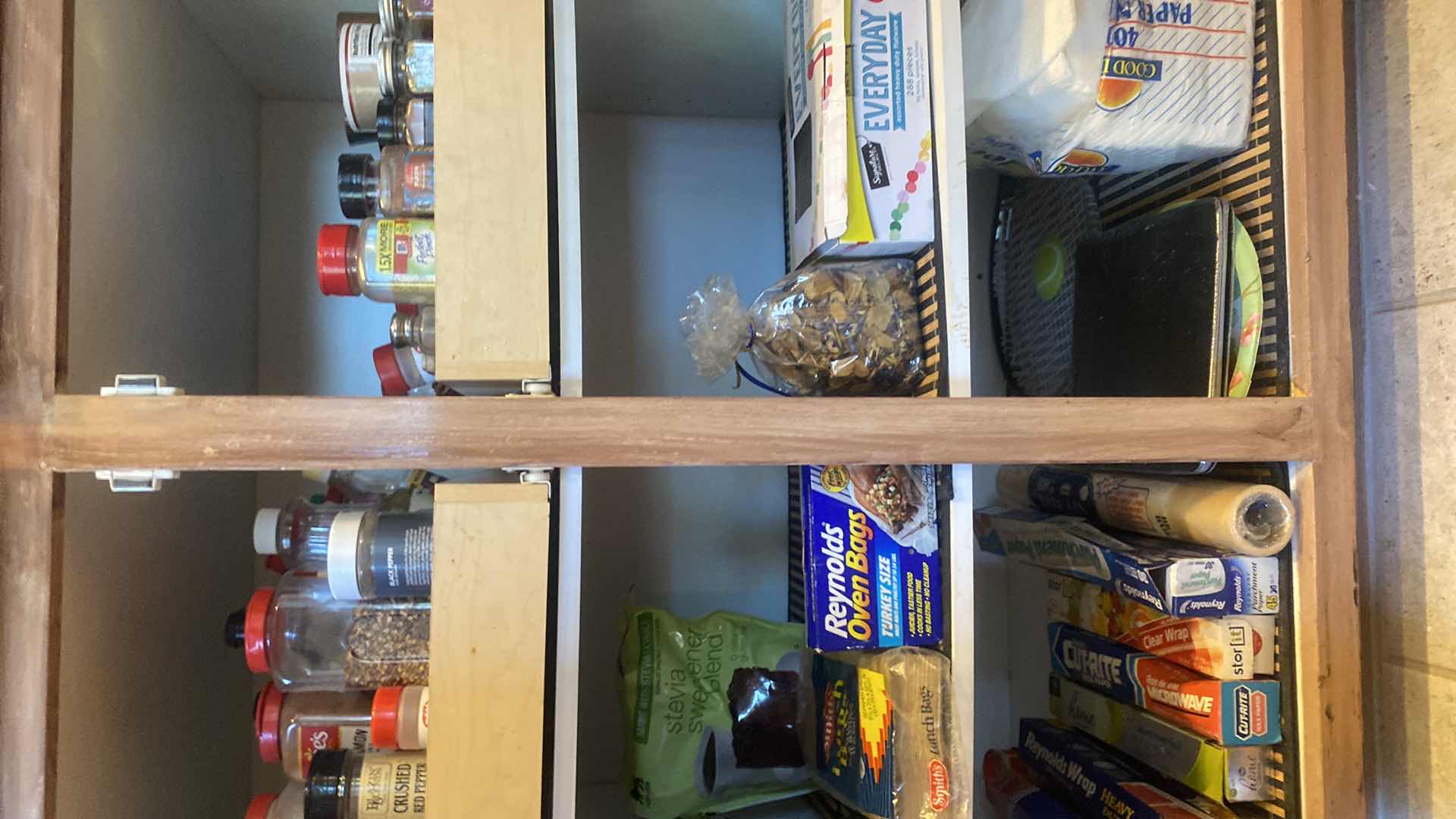 Photo 1 of CONTENTS KITCHEN CABINET -  SPICES WRAPS & PAPER GOODS