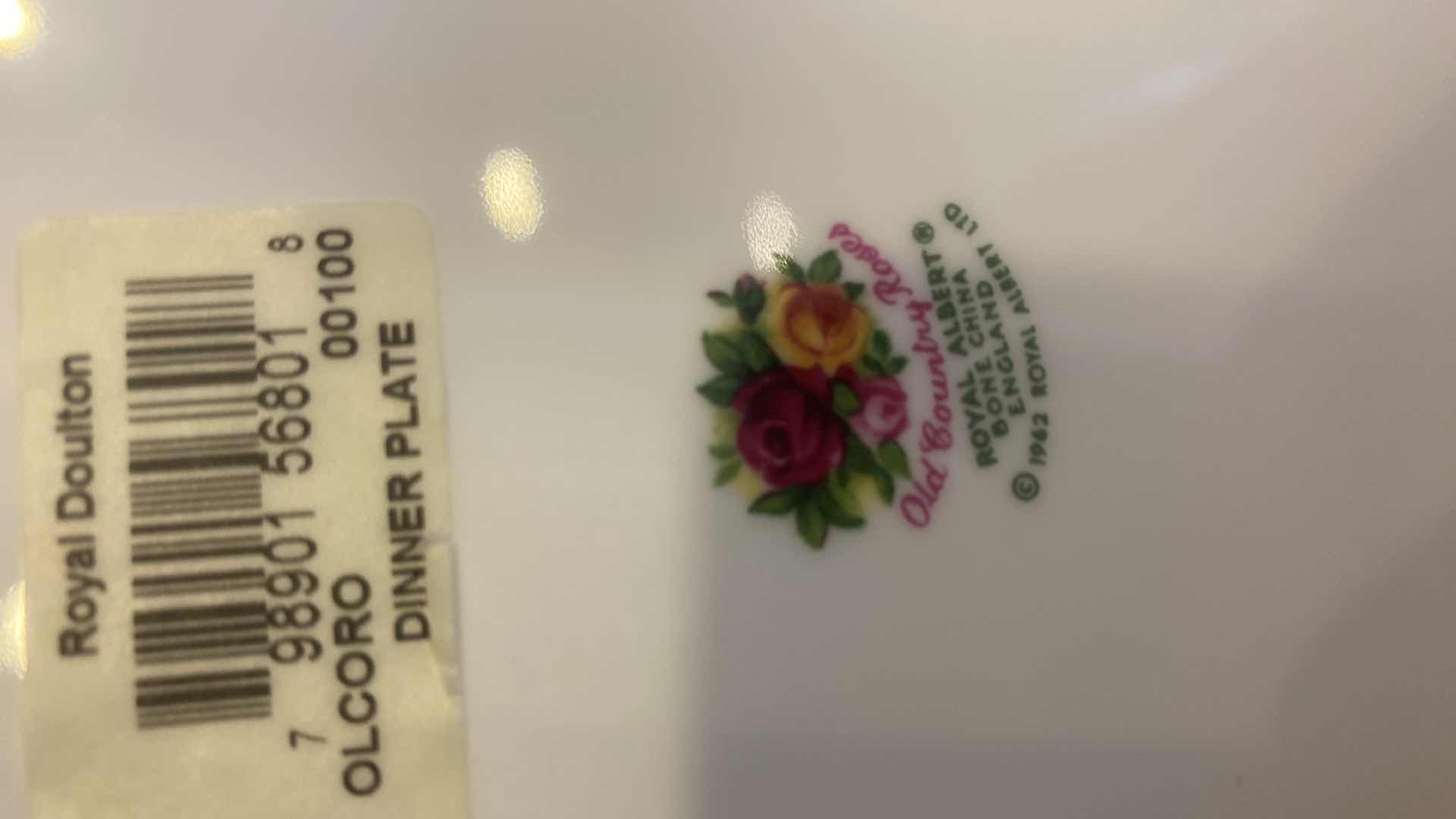 Photo 1 of  41 PIECES ROYAL DOULTON “ROYAL ALBERT BONE CHINA (8 - 5 PIECE PLACE SETTINGS & TWO TIER DESERT SERVER