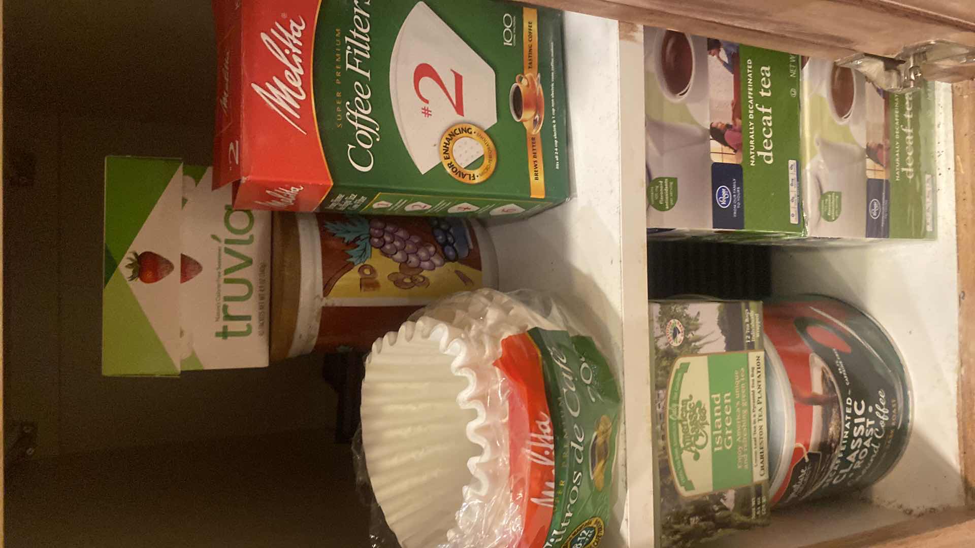 Photo 1 of CONTENTS KITCHEN CABINET - COFFEE TEA & FILTERS