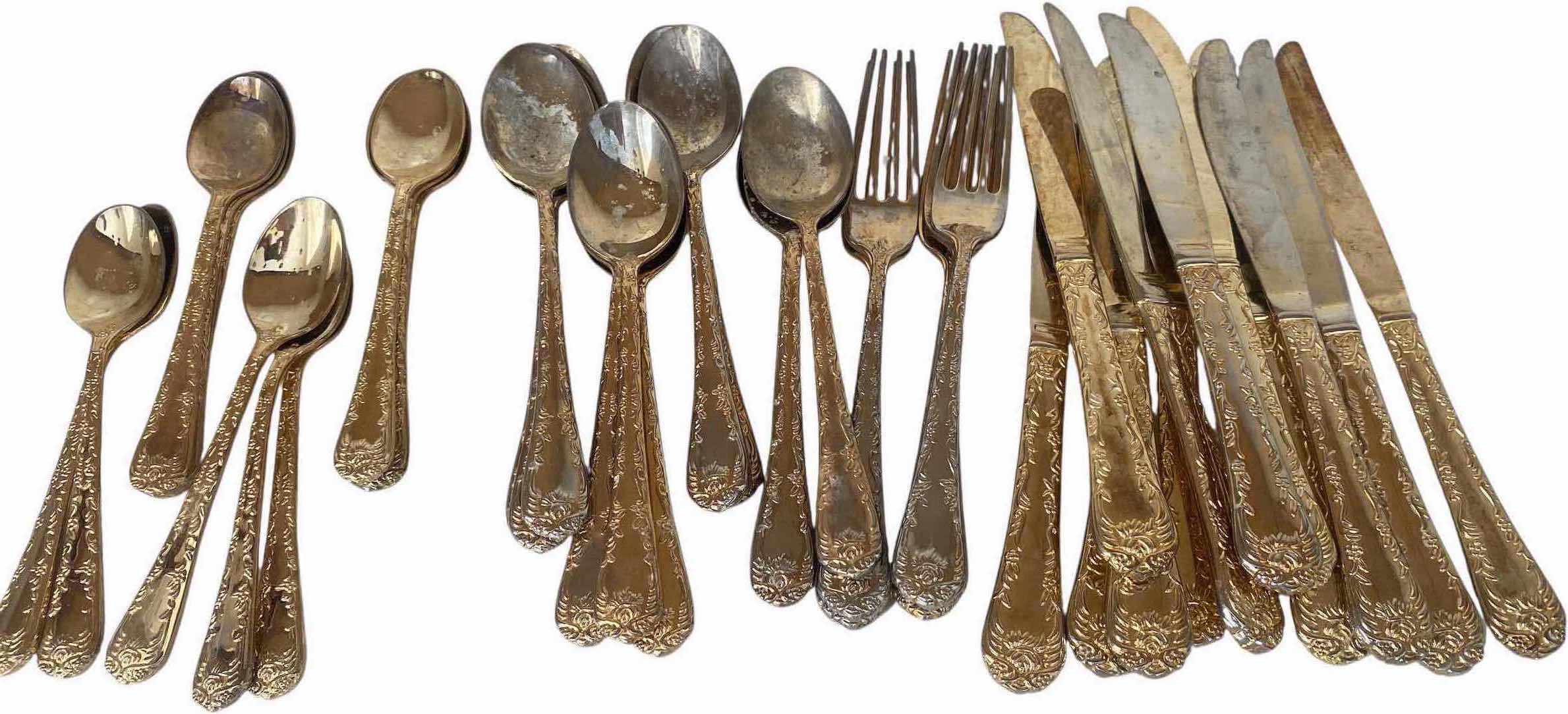 Photo 1 of 39 PIECES - W M ROGERS & SONS MADE IN CHINA IS ROSE PATTERN SILVER PLATED