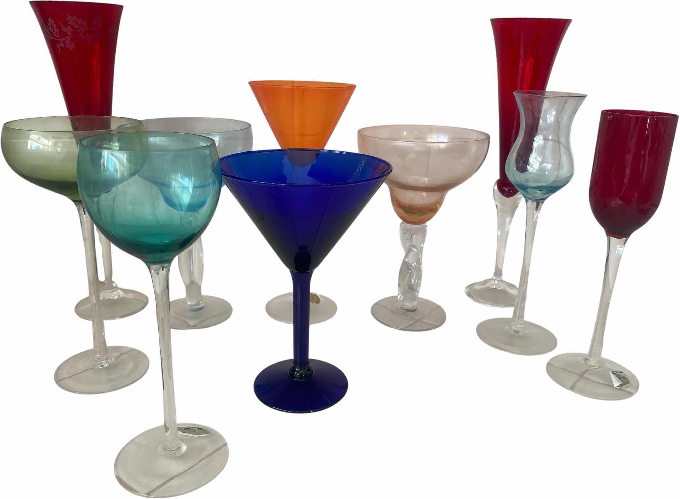 Photo 1 of 10 - COLORED STEMWARE