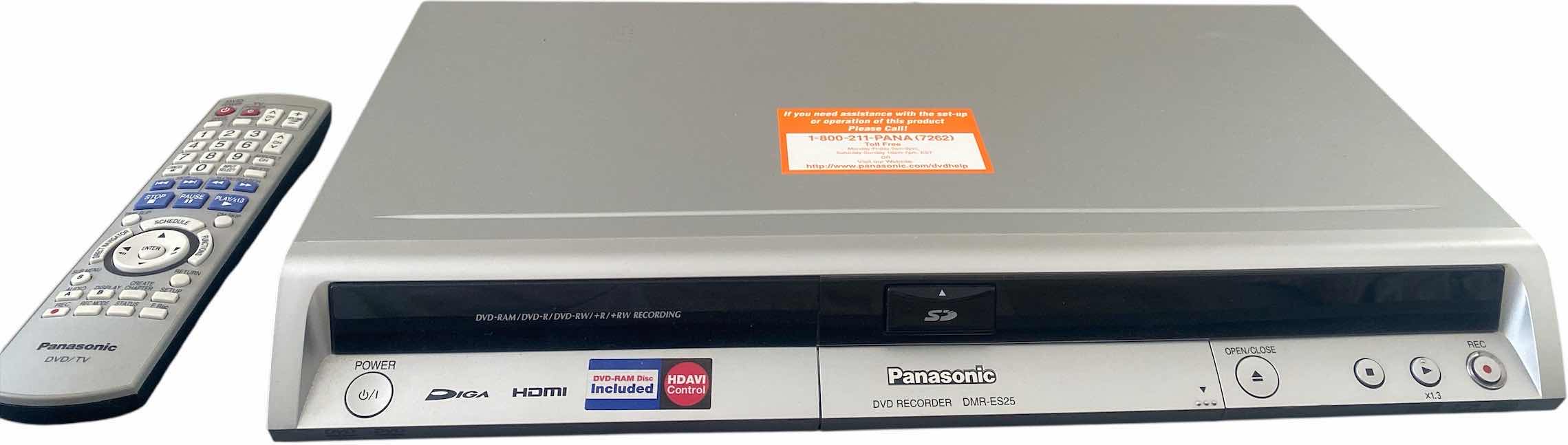 Photo 1 of PANASONIC DVD RECORDER DMR-ES25 WITH REMOTE