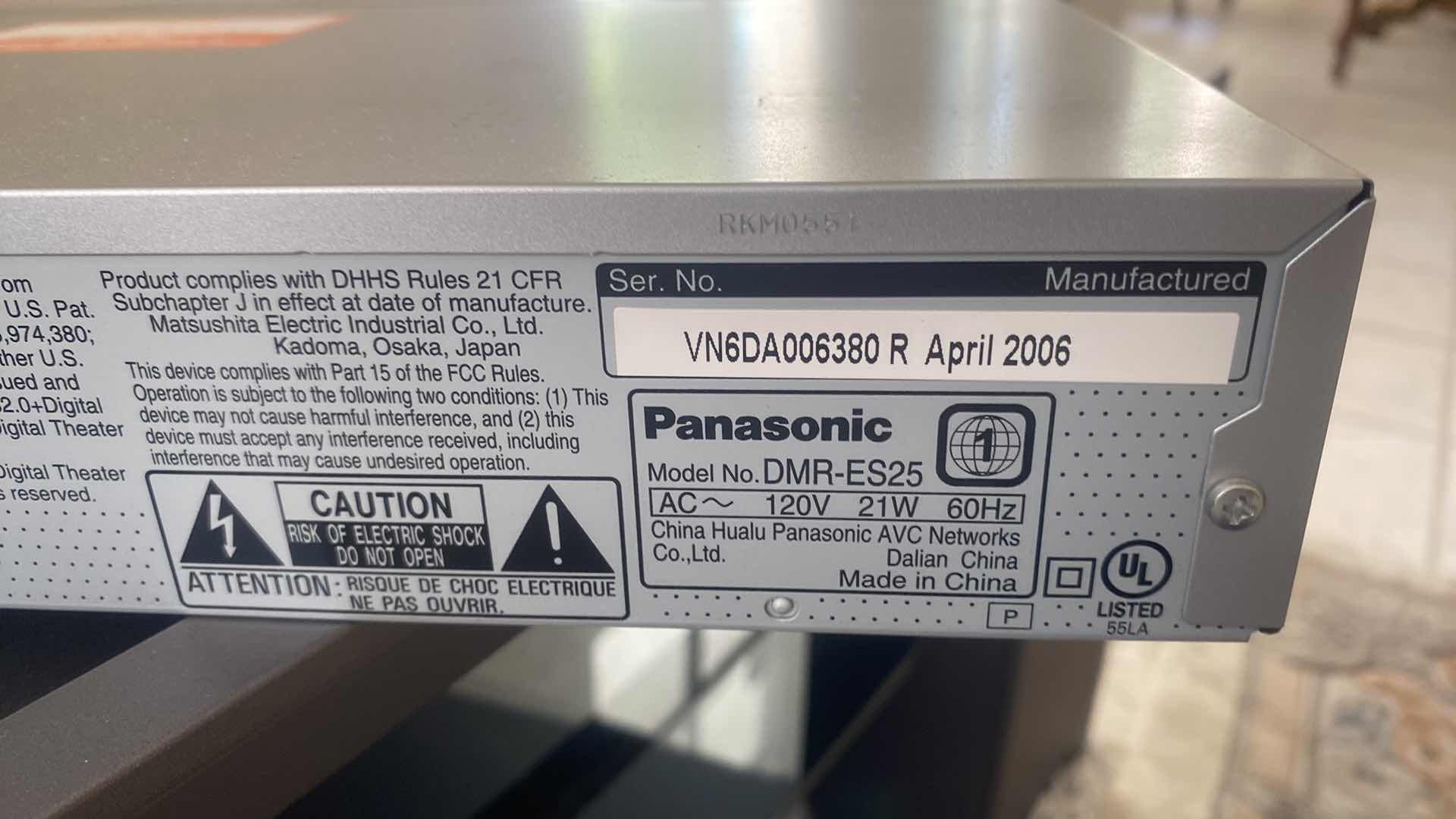 Photo 1 of PANASONIC DVD RECORDER DMR-ES25 WITH REMOTE