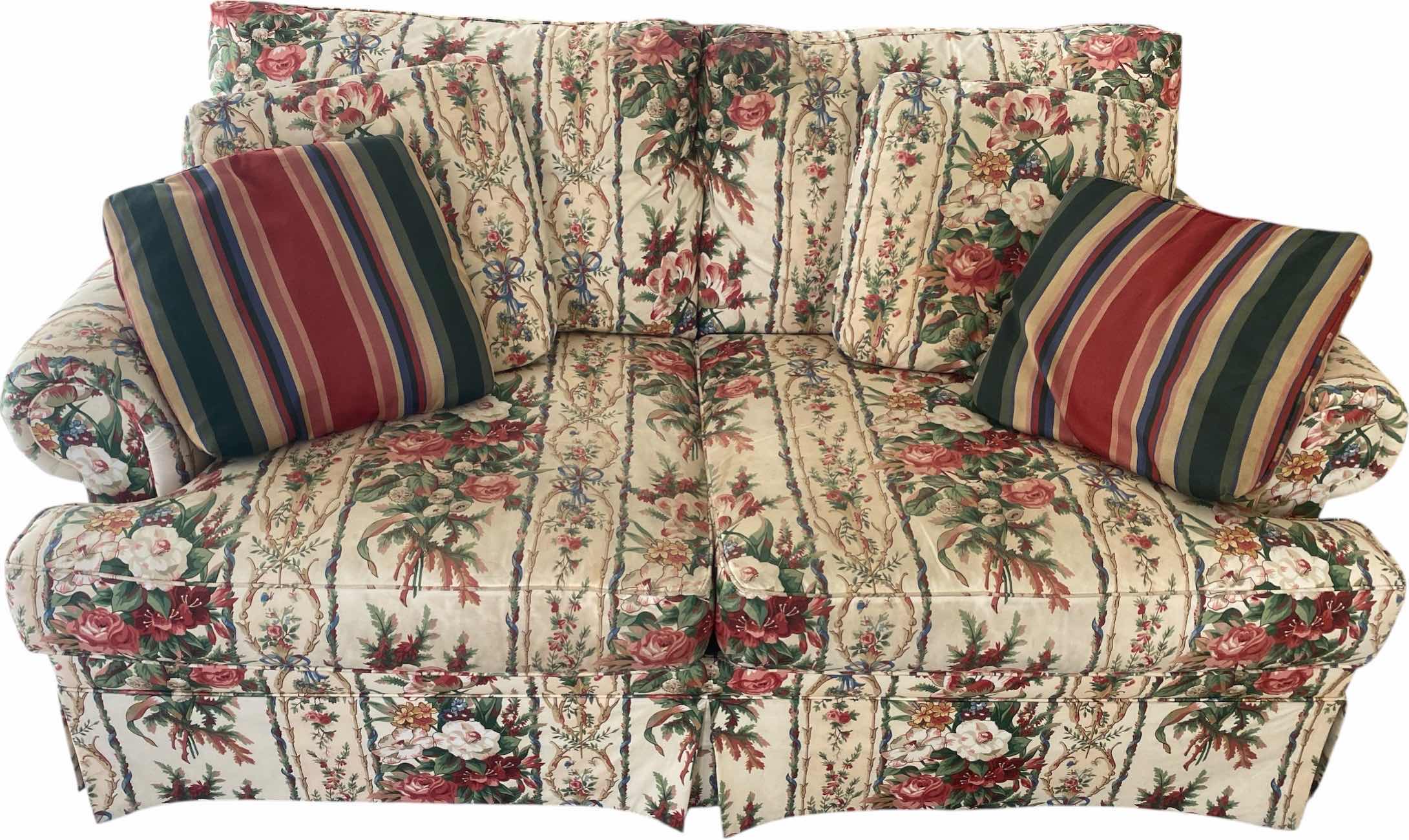Photo 1 of 70” SOVEREIGN COLLECTION FLORAL FABRIC LIVE SEAT