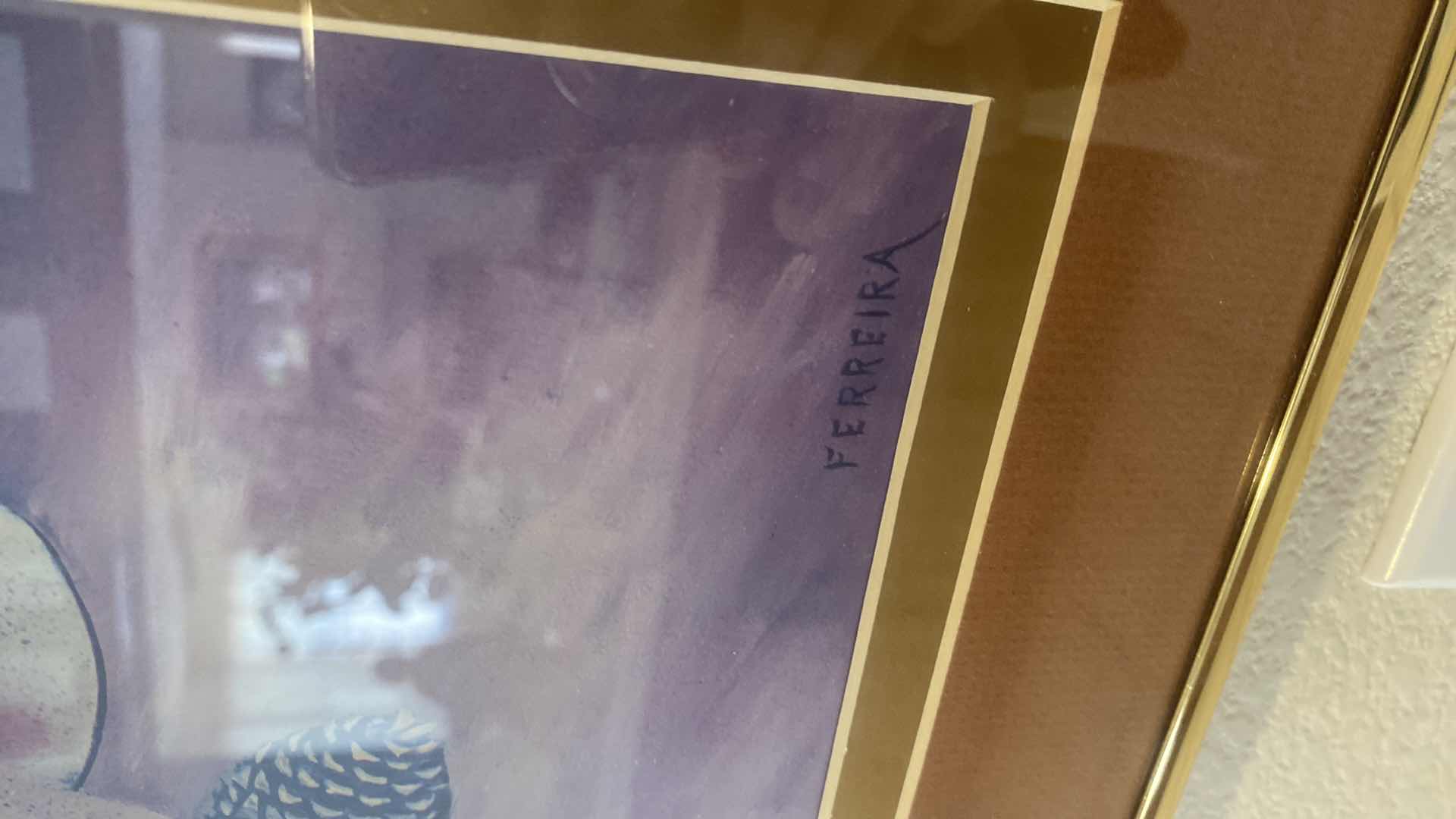 Photo 1 of METAL FRAMED FLORAL IN BASKETS PRINT BY FEEREIRA ARTWORK 28” x 22”