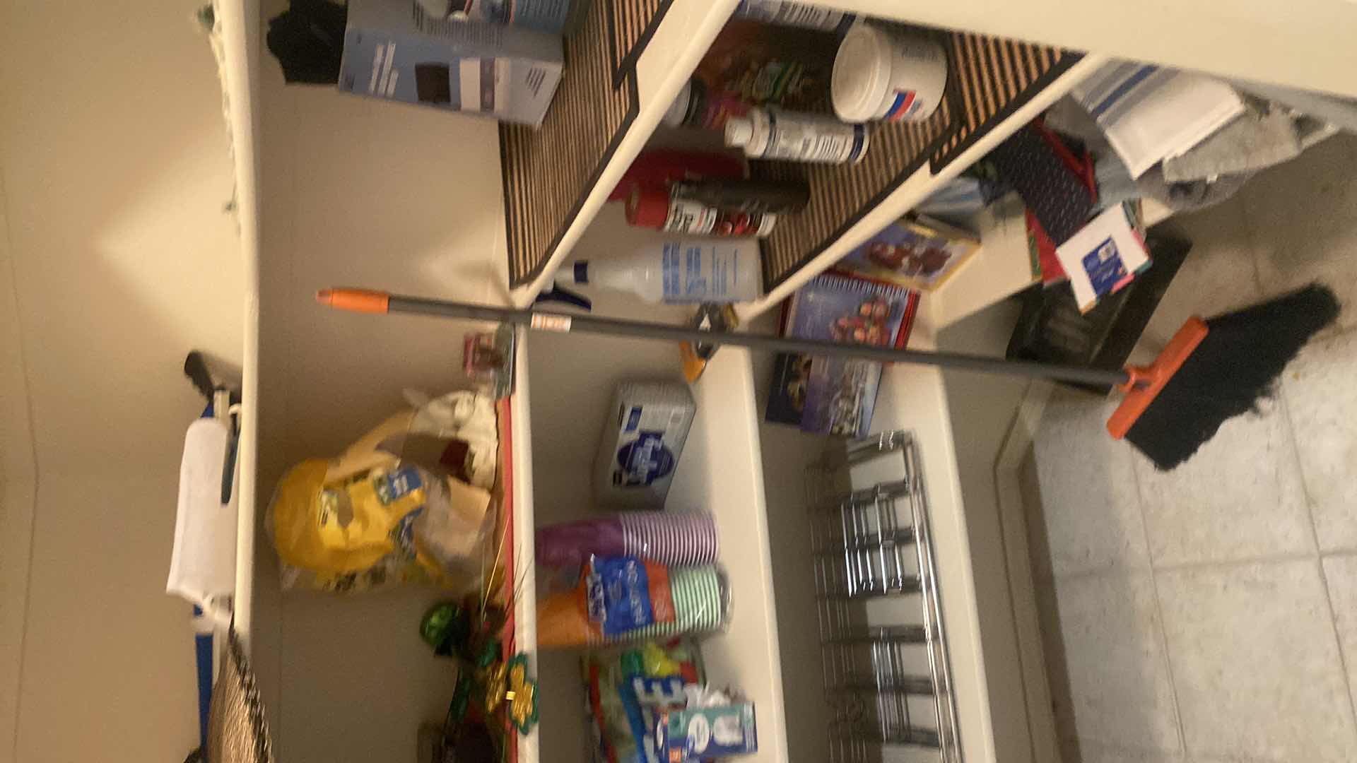 Photo 1 of CONTENTS OF CLOSET - PAPER GOODS, CLEANING SUPPLIES & LINENS