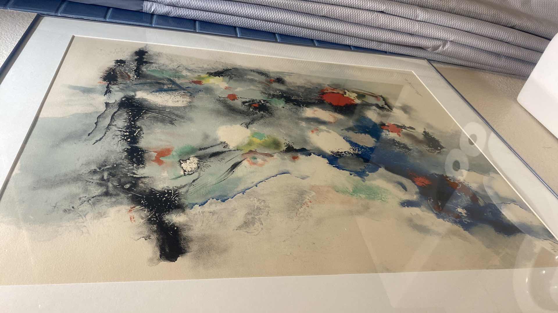 Photo 1 of FRAMED 1971 SIGNED NUMBERED 63/125 ABSTRACT BY DON FINK ARTWORK 28” x 35”