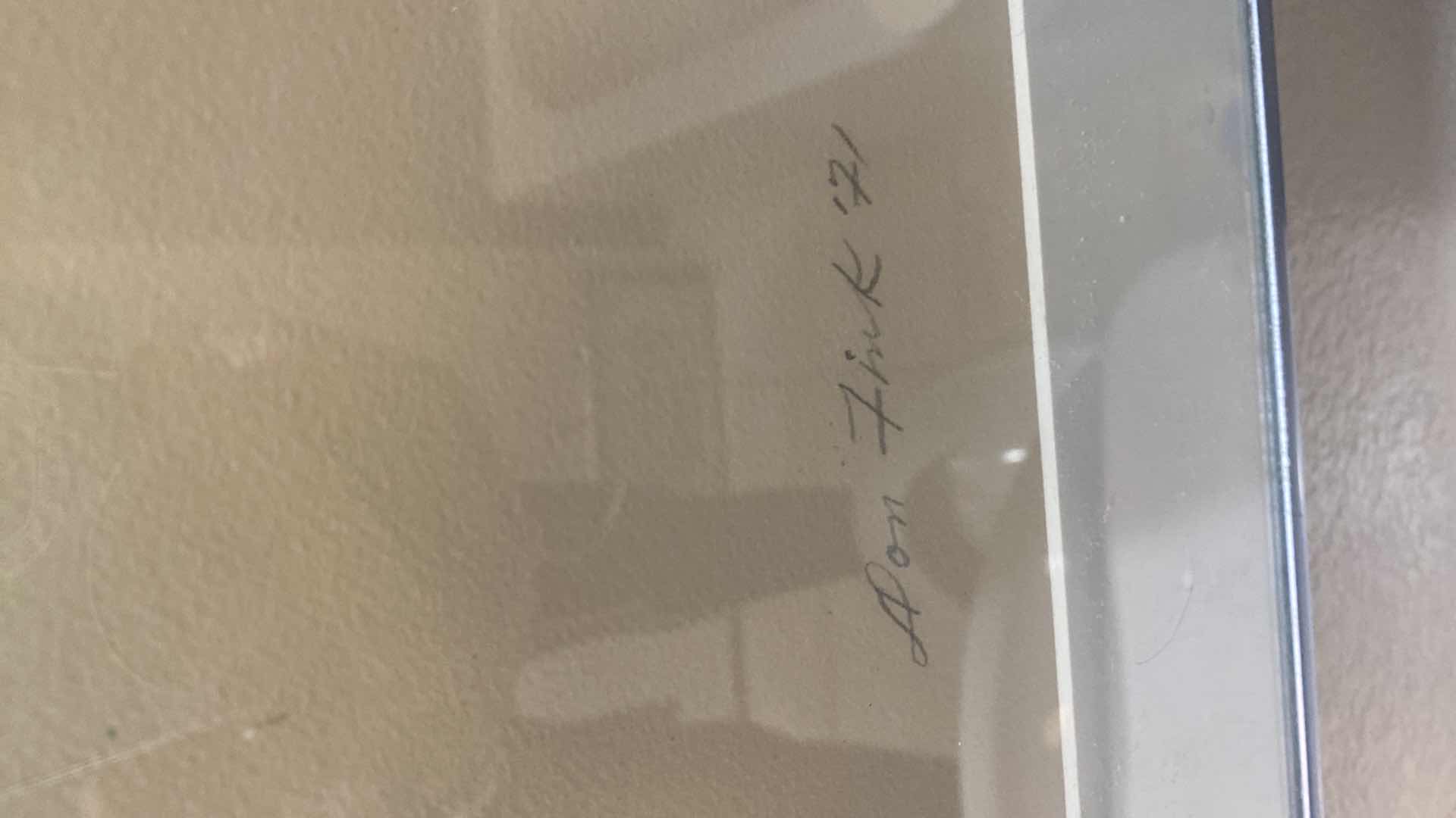 Photo 1 of FRAMED 1971 SIGNED NUMBERED 63/125 ABSTRACT BY DON FINK ARTWORK 28” x 35”