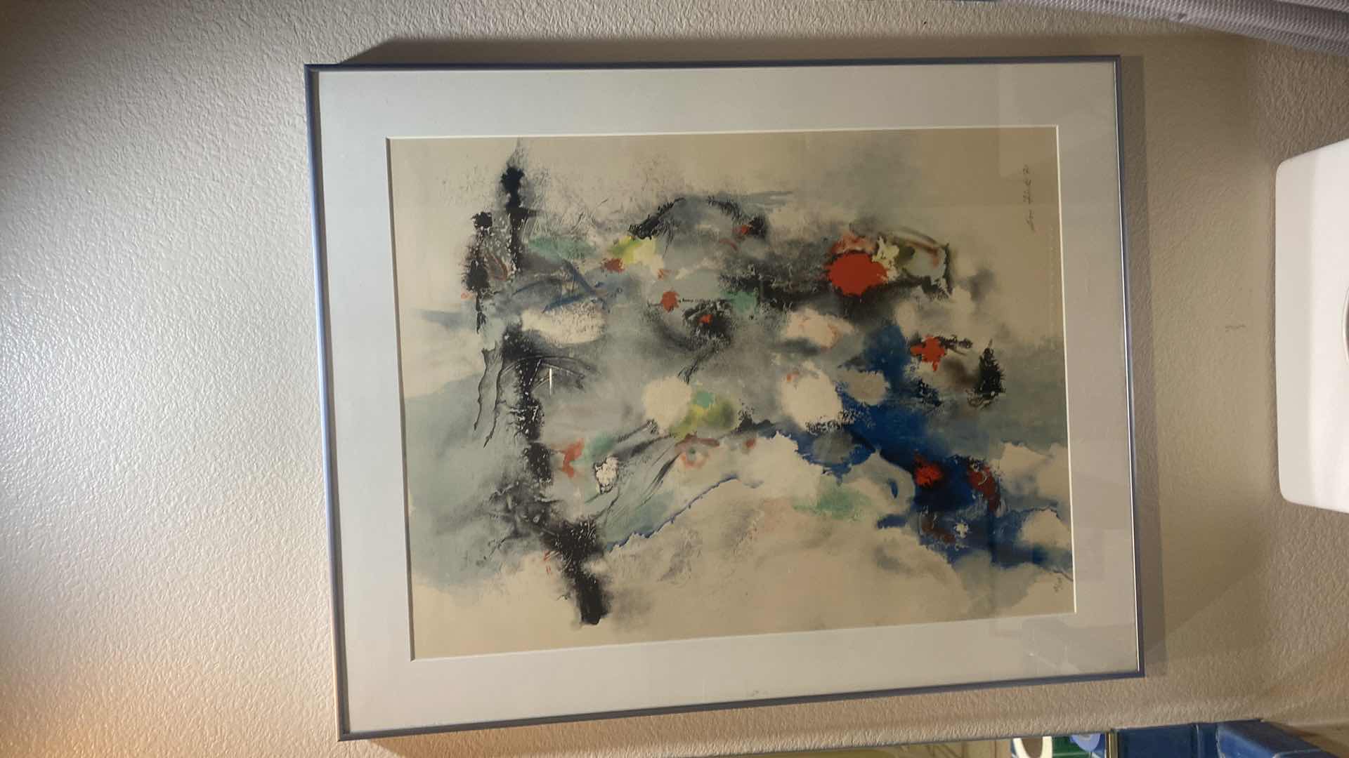 Photo 1 of FRAMED 1971 SIGNED NUMBERED 63/125 ABSTRACT BY DON FINK ARTWORK 28” x 35”