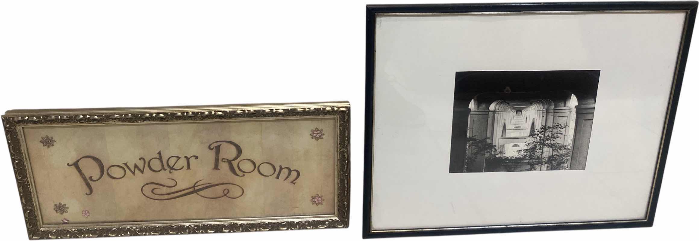 Photo 1 of 2 - FRAMED ARTWORK POWDER ROOM & ARCHITECTURE PRINT 21” X 17”