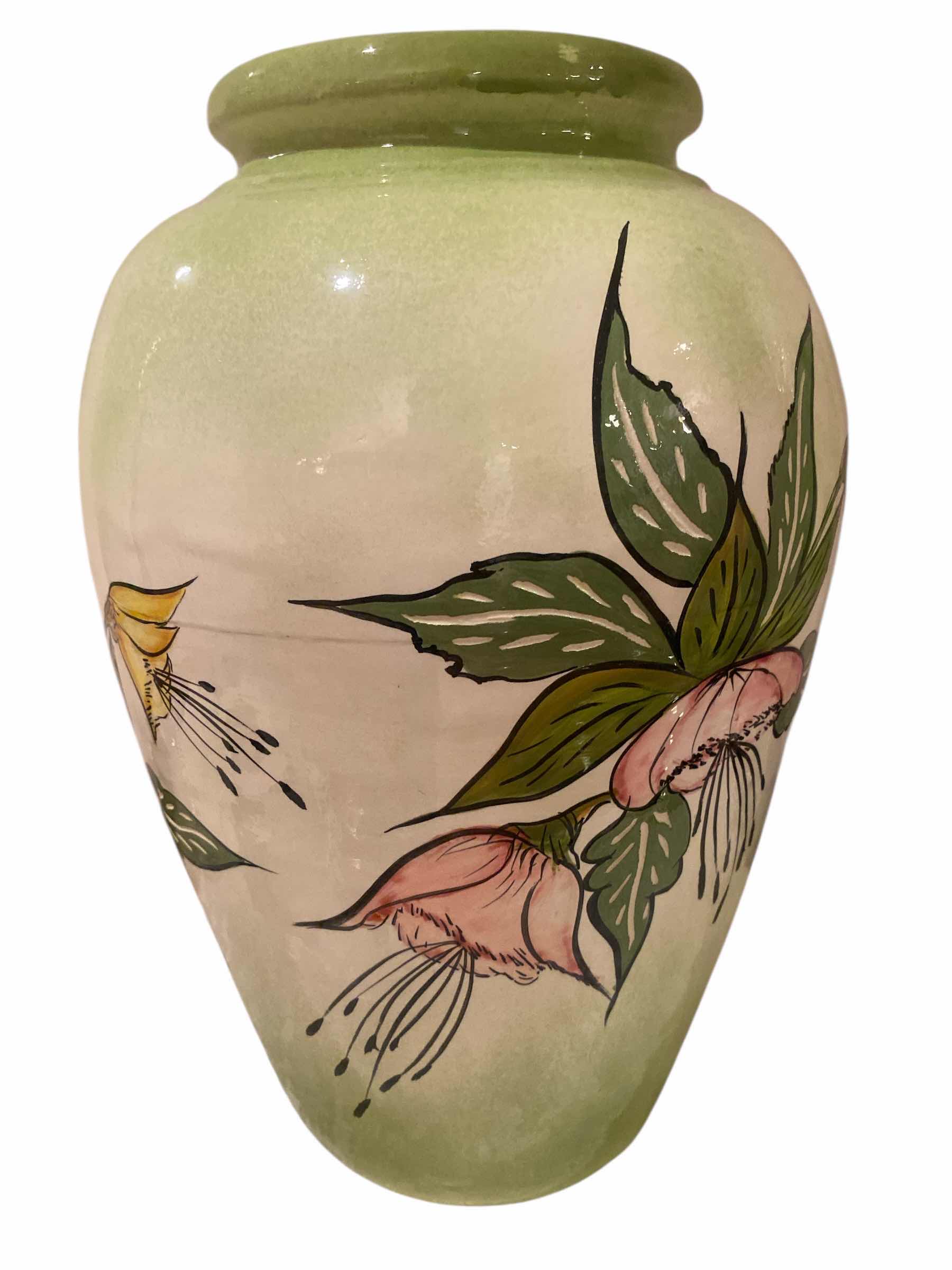 Photo 1 of CERAMIC HAND PAINTED VASE SIGNED ANN TURNER 10“ x 16“