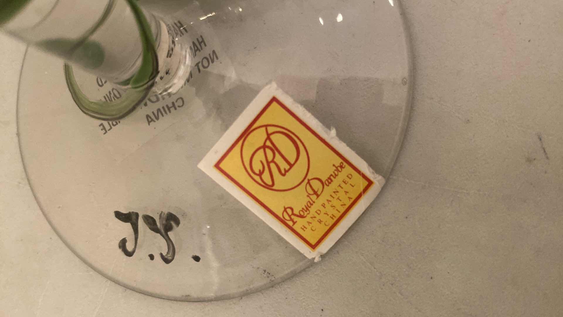 Photo 1 of 6 - ROYAL DUNDE HAND PAINTED WINE GLASSES