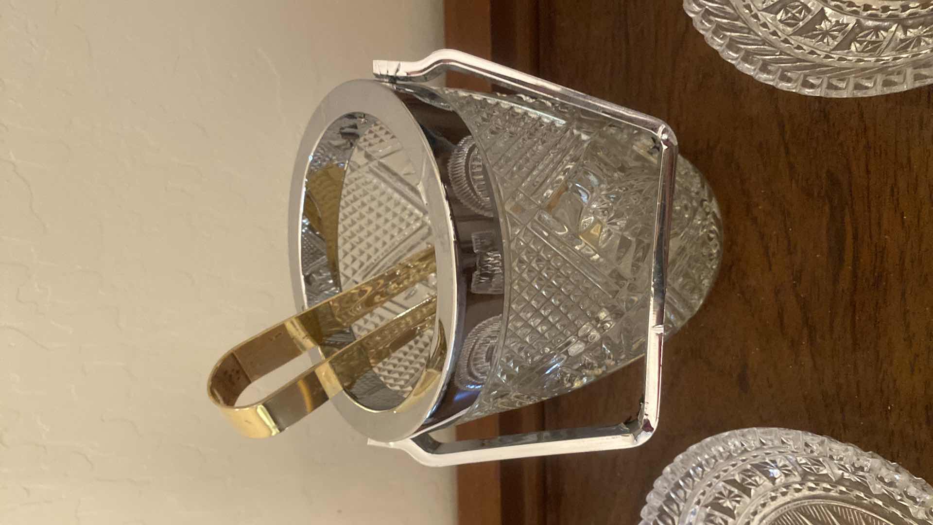 Photo 1 of 4 - CRYSTAL - SMALL ICE BUCKET 2 BOTTLE COASTERS & TOOTHPICK HOLDER