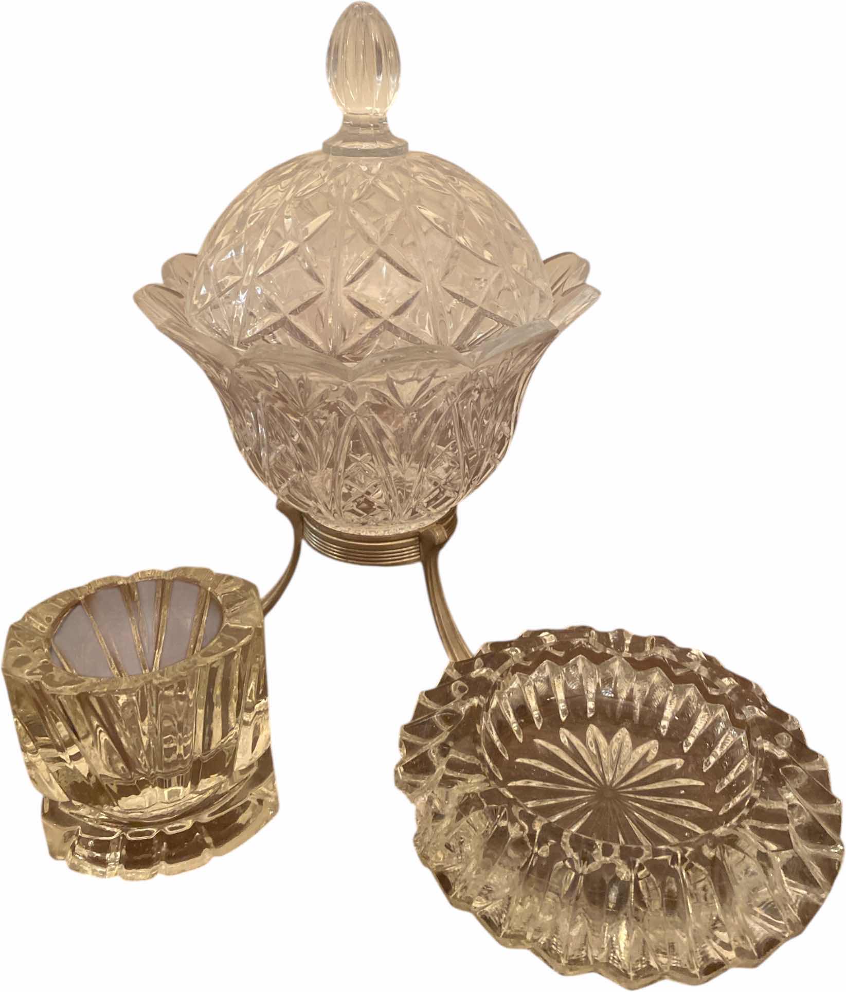 Photo 1 of 3 - CRYSTAL - LIDDED CANDY DISH ASH TRAY & MORE