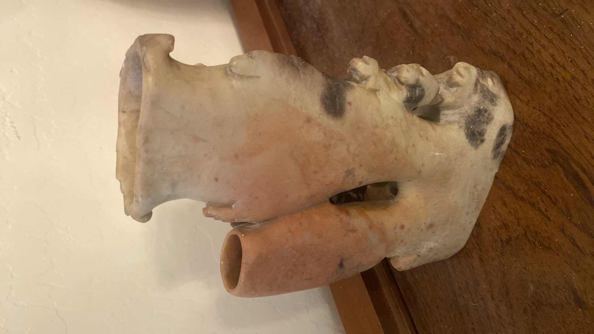 Photo 1 of CARVED SOAPSTONE CHINESE VASE H 8 3/4”