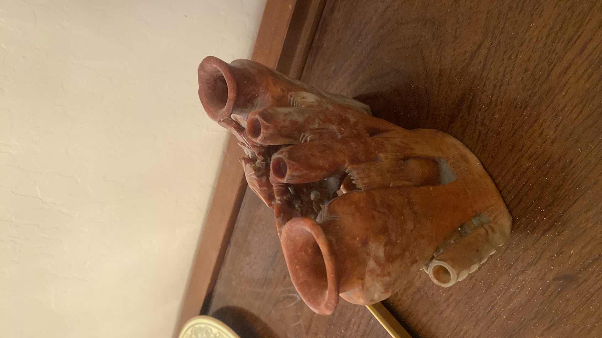 Photo 1 of CARVED SOAPSTONE CHINESE VASE 7” x 6”