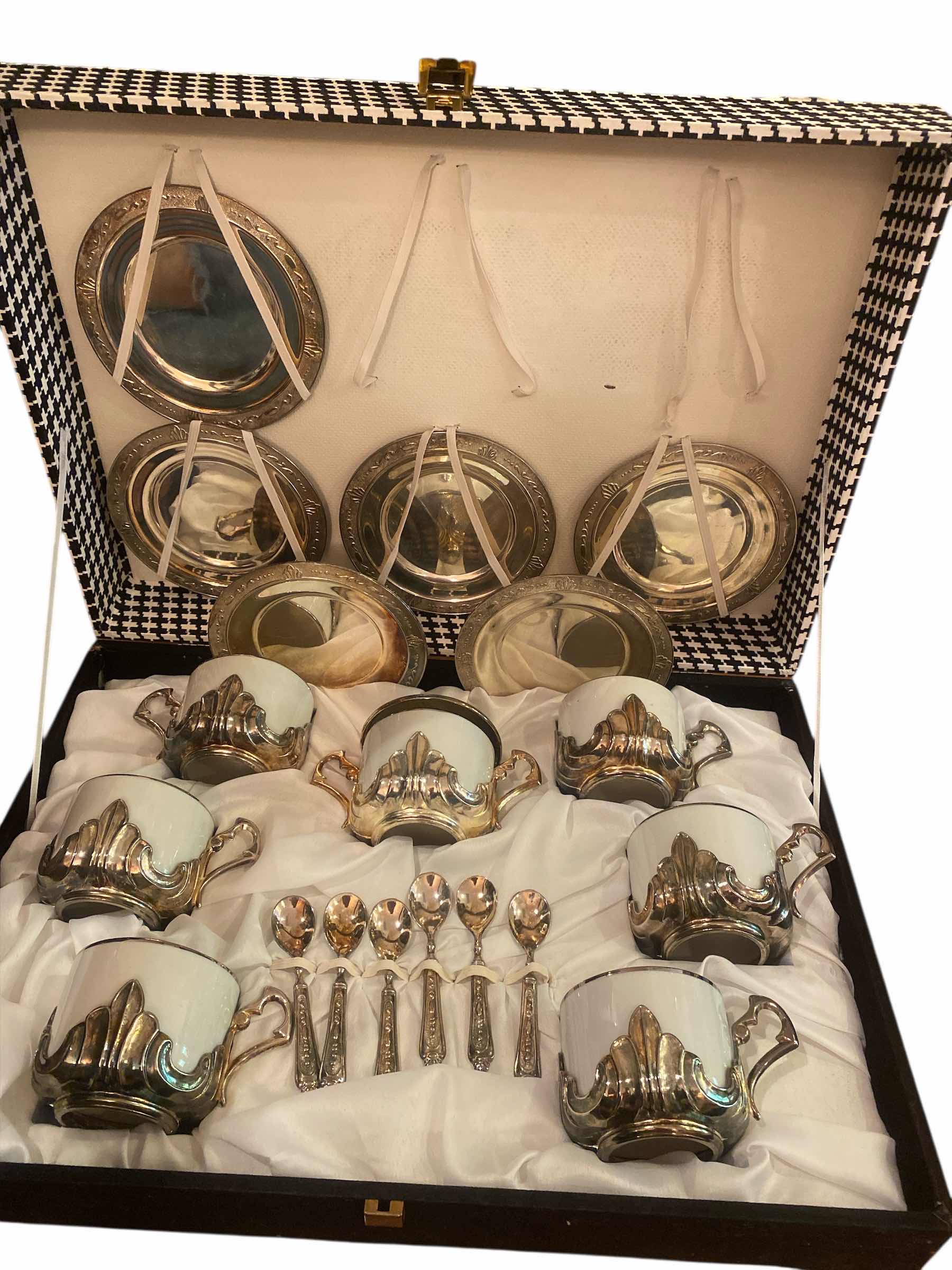 Photo 1 of 27 PIECE MPA SILVER PLATED BOXED TEA/COFFEE SERVICE FOR 6 MADE IN ITALY