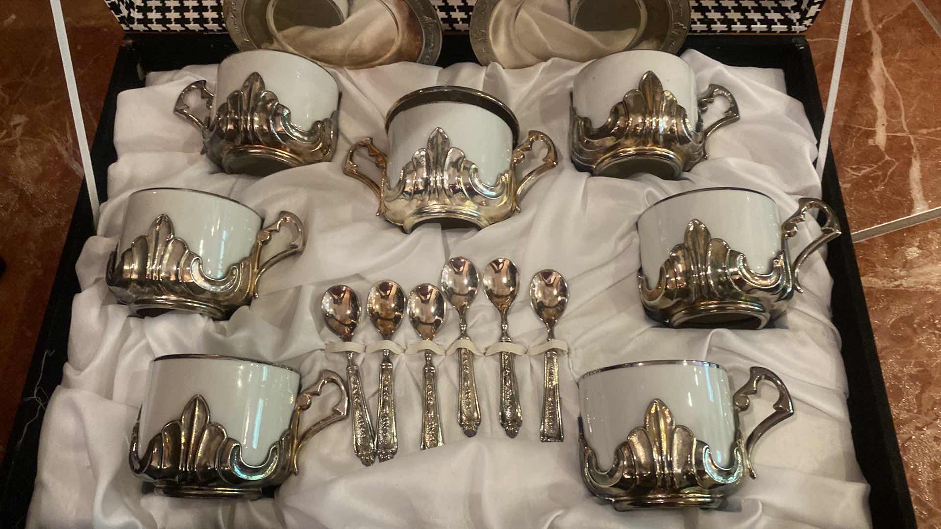 Photo 1 of 27 PIECE MPA SILVER PLATED BOXED TEA/COFFEE SERVICE FOR 6 MADE IN ITALY