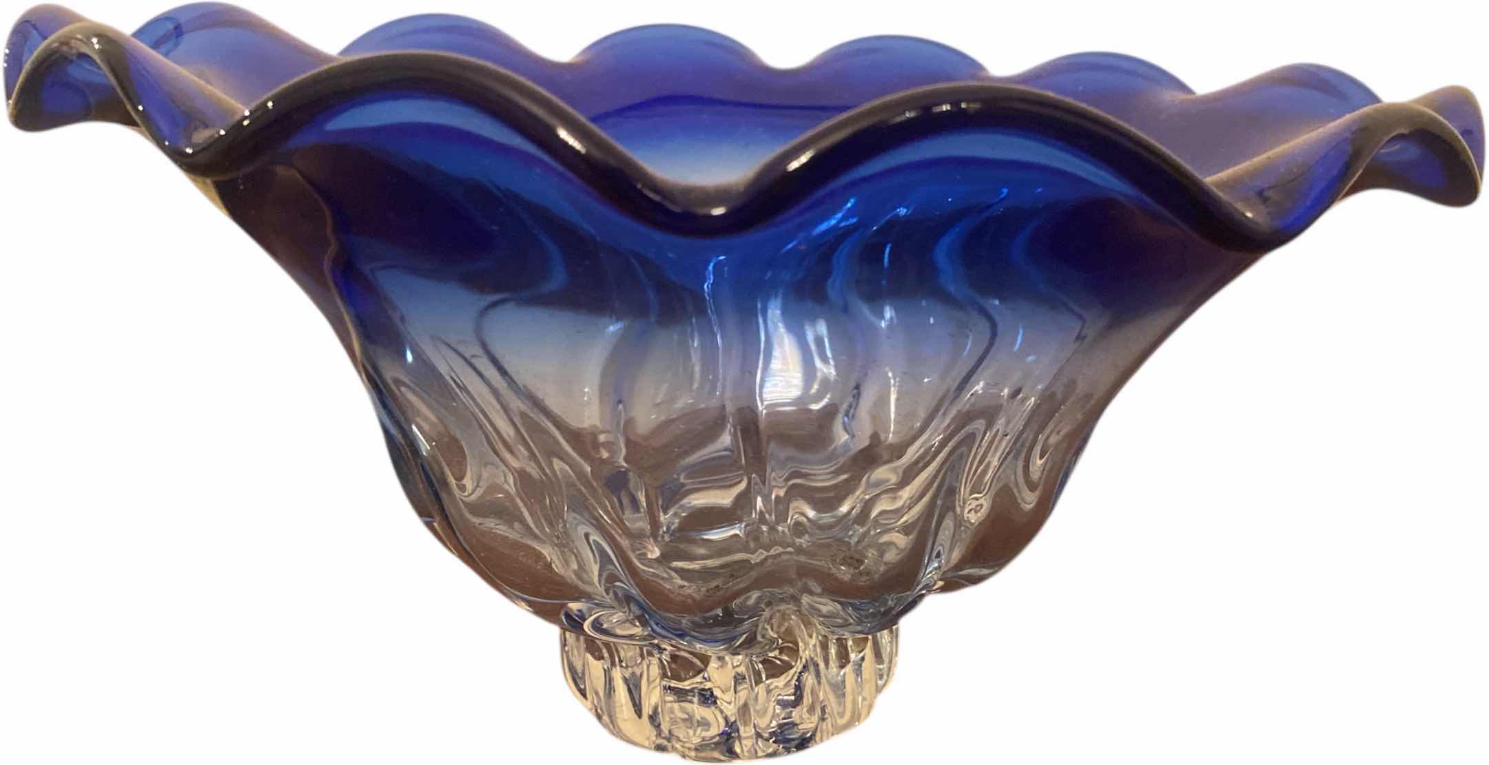 Photo 1 of ART-GLASS CRYSTAL SWIRL BOWL 13 1/2” x 7 1/2”