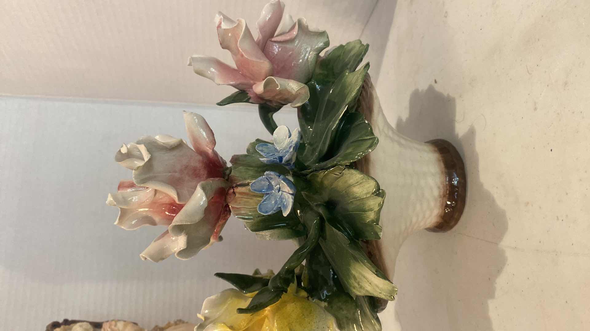 Photo 1 of CAPODIMONTE FLORAL VASE 10” x 9”