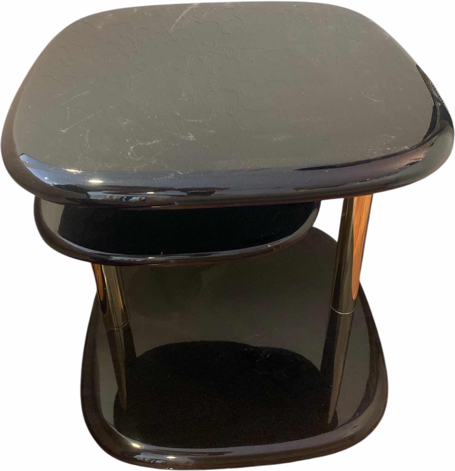 Photo 1 of BLACK HIGH GLOSS ACRYLIC END TABLE 21” x 21” H 22” (2 AVAILABLE EACH SOLD SEPARATELY)