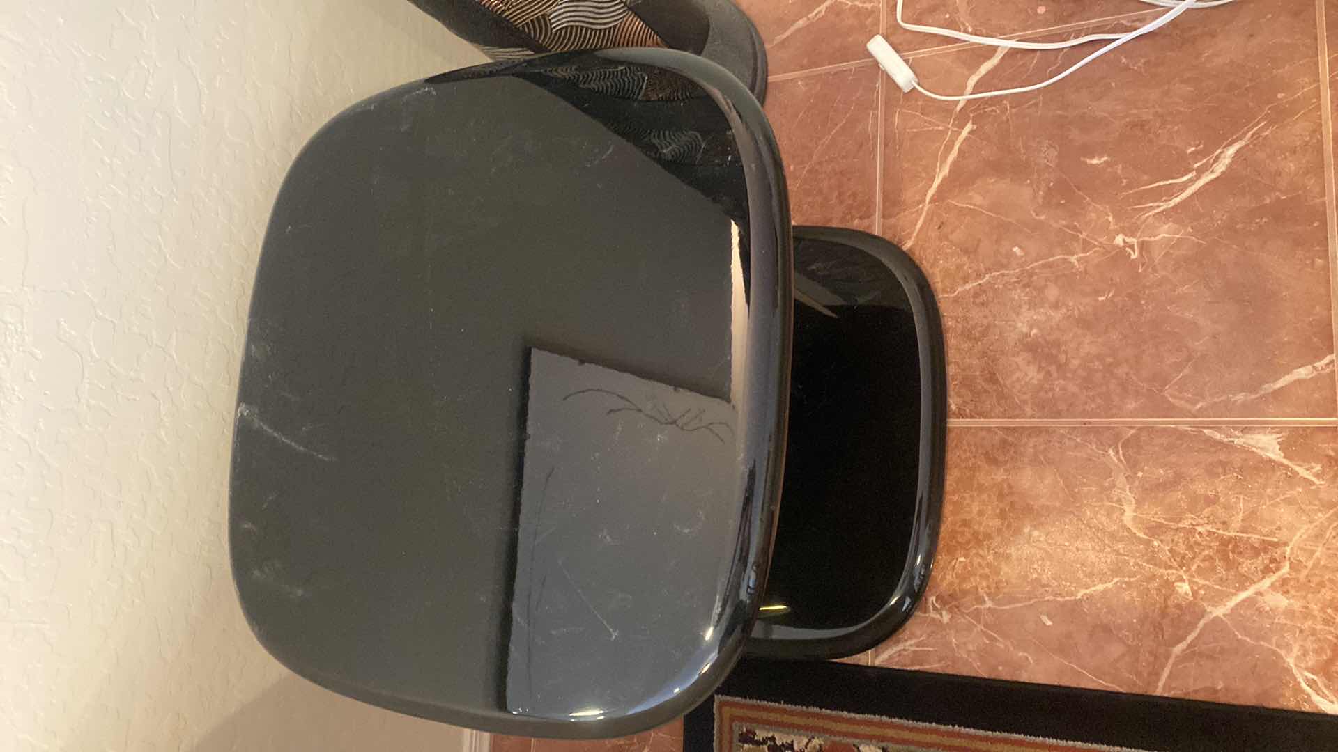 Photo 1 of BLACK HIGH GLOSS ACRYLIC END TABLE 21” x 21” H 22” (2 AVAILABLE EACH SOLD SEPARATELY)