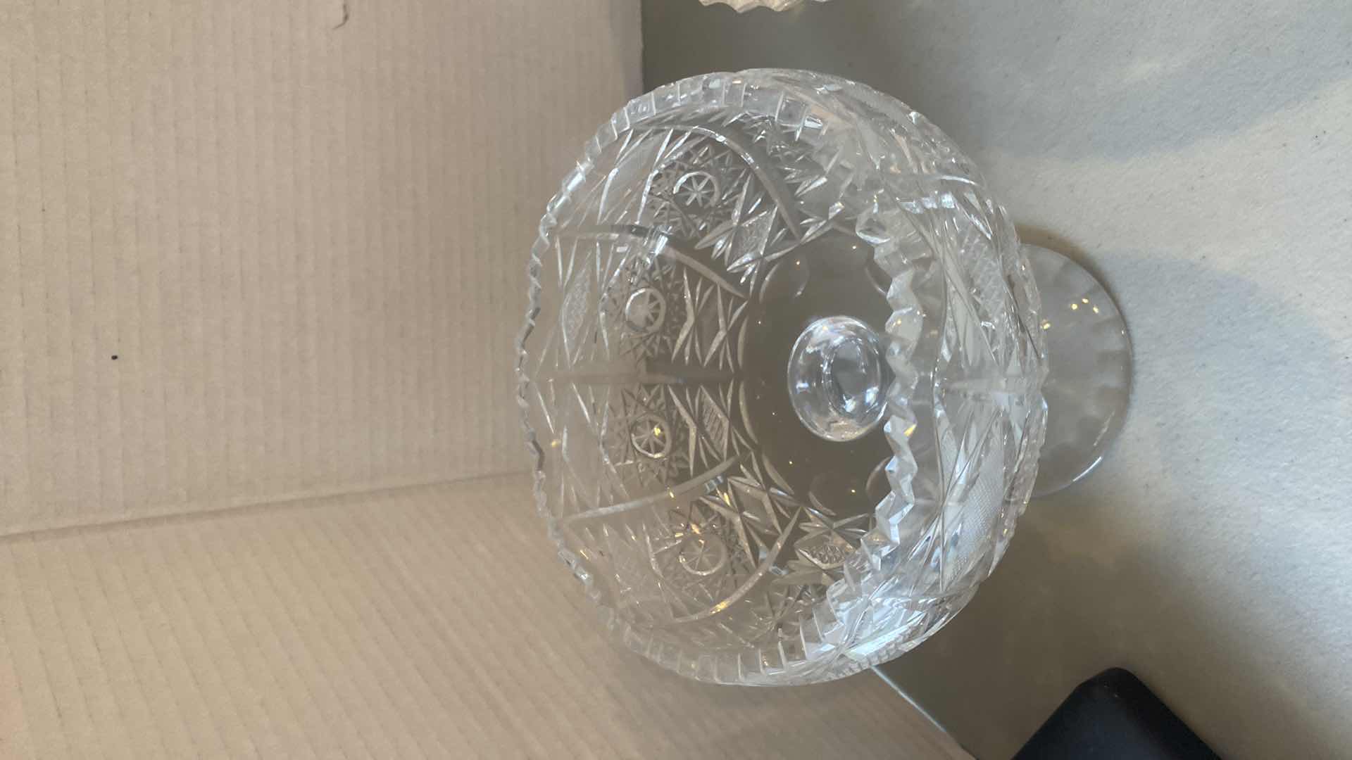 Photo 1 of 2 - CRYSTAL DECOR - FOOTED BOWL & VASE H9”