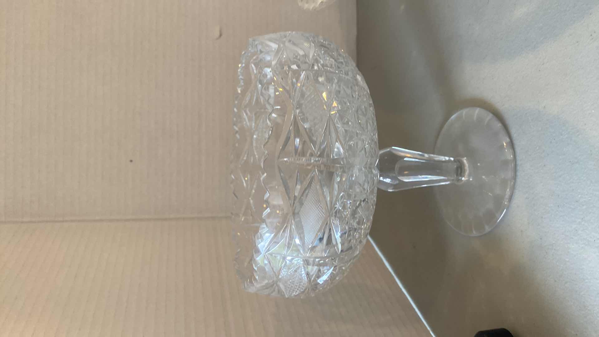 Photo 1 of 2 - CRYSTAL DECOR - FOOTED BOWL & VASE H9”
