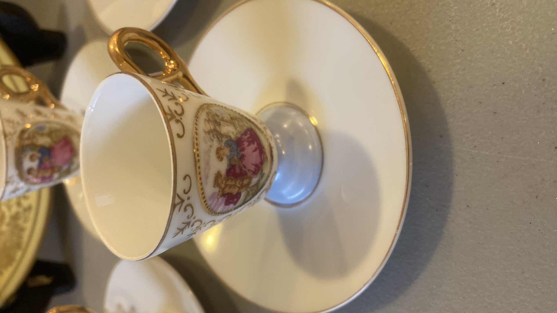 Photo 1 of 8 PIECE DEMITASSE SET MADE IN JAPAN & 11” PLATE PORCELAIN MARKED LW