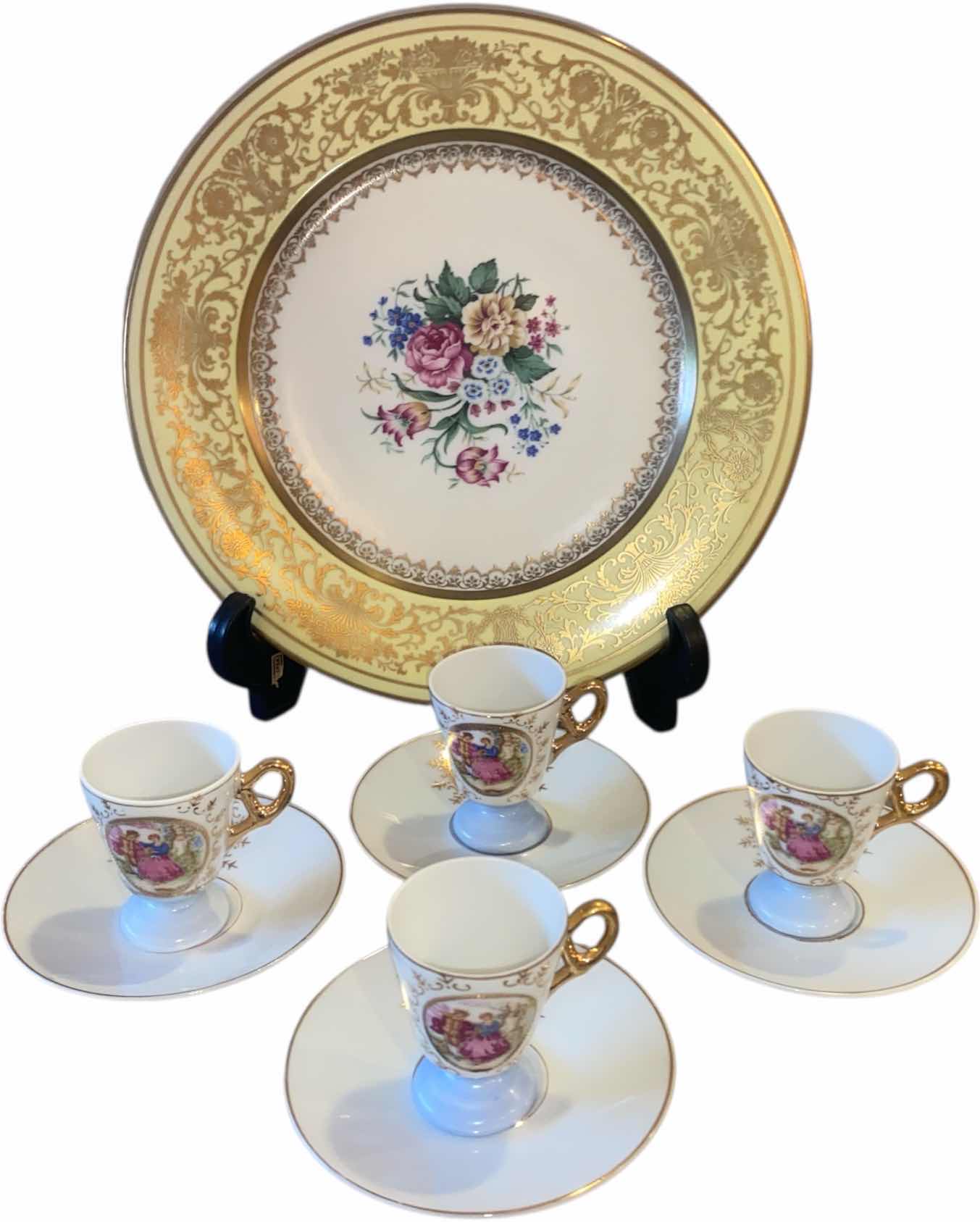 Photo 1 of 8 PIECE DEMITASSE SET MADE IN JAPAN & 11” PLATE PORCELAIN MARKED LW