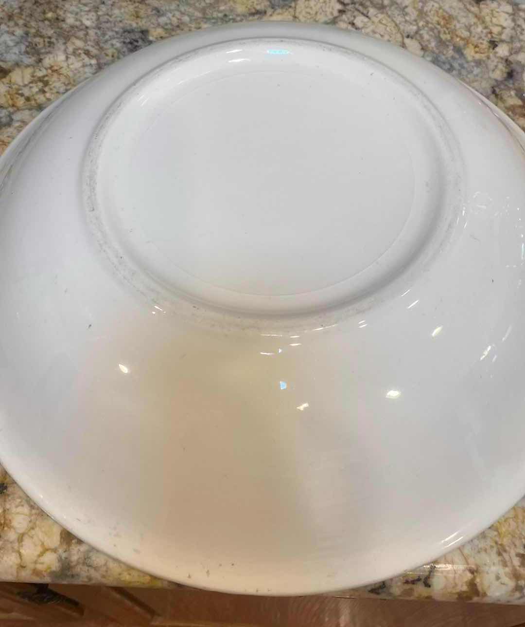 Photo 1 of 14” HAND PAINTED CERAMIC FLORAL BOWL