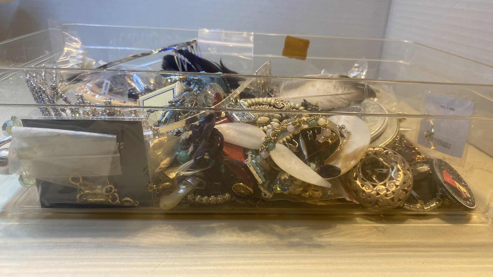 Photo 1 of BOX OF BROKEN COSTUME JEWELRY FOR CRAFTING