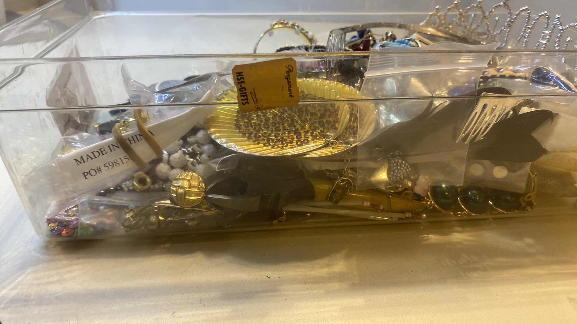 Photo 1 of BOX OF BROKEN COSTUME JEWELRY FOR CRAFTING