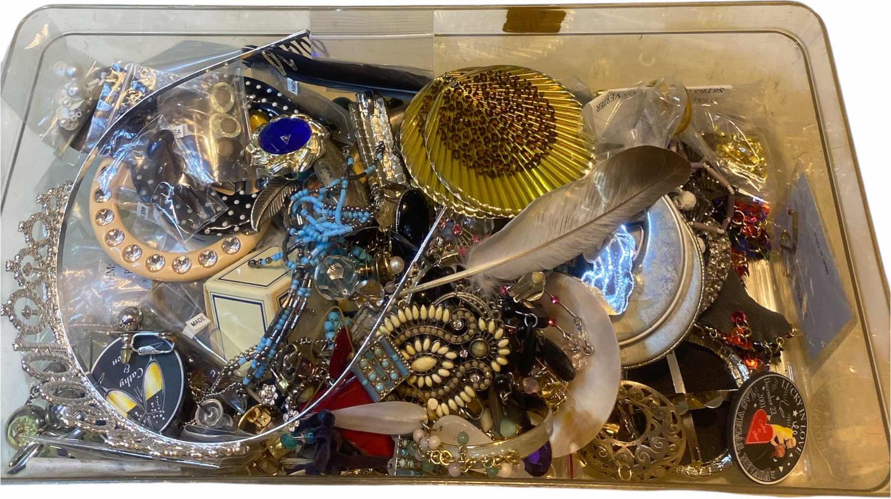 Photo 1 of BOX OF BROKEN COSTUME JEWELRY FOR CRAFTING