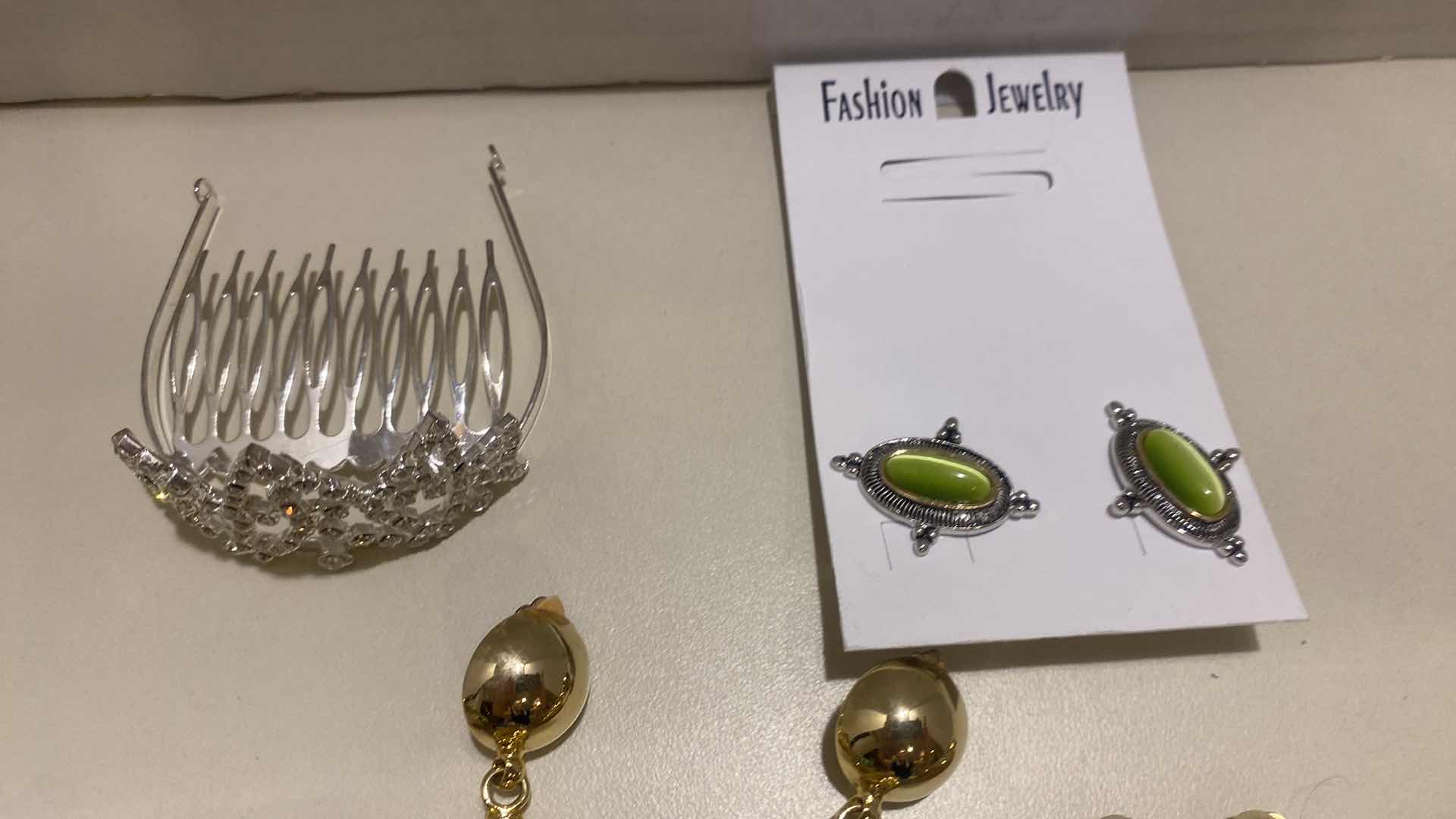 Photo 1 of 3 - CLIP EARRINGS, 1 PIERCED & HAIR COMB