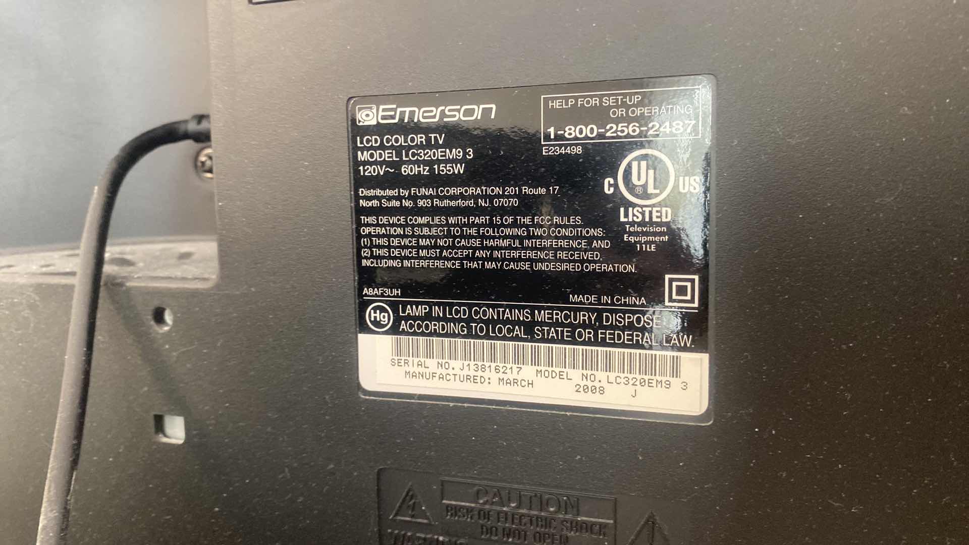 Photo 1 of 31 1/2” EMERSON HD TV (no remote)’