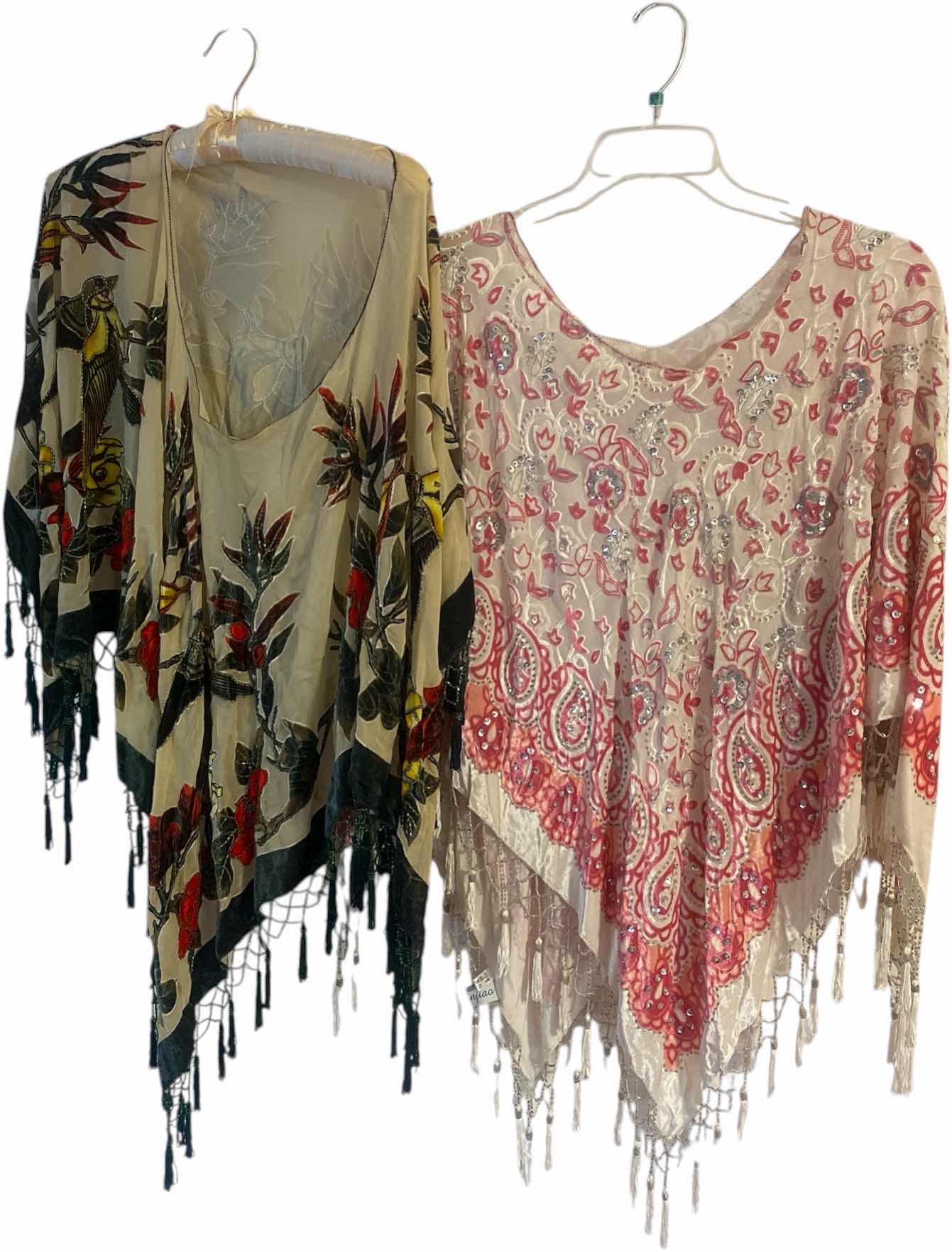 Photo 1 of 2 - WOMENS SIZE L/XL EMBELLISHED PONCHOS