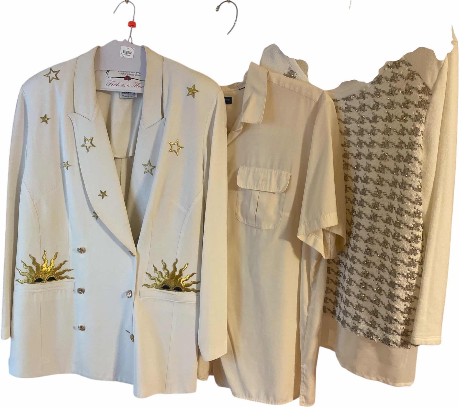 Photo 1 of 4 - WOMENS SIZE XL SWEATER JACKET & 2 TOPS