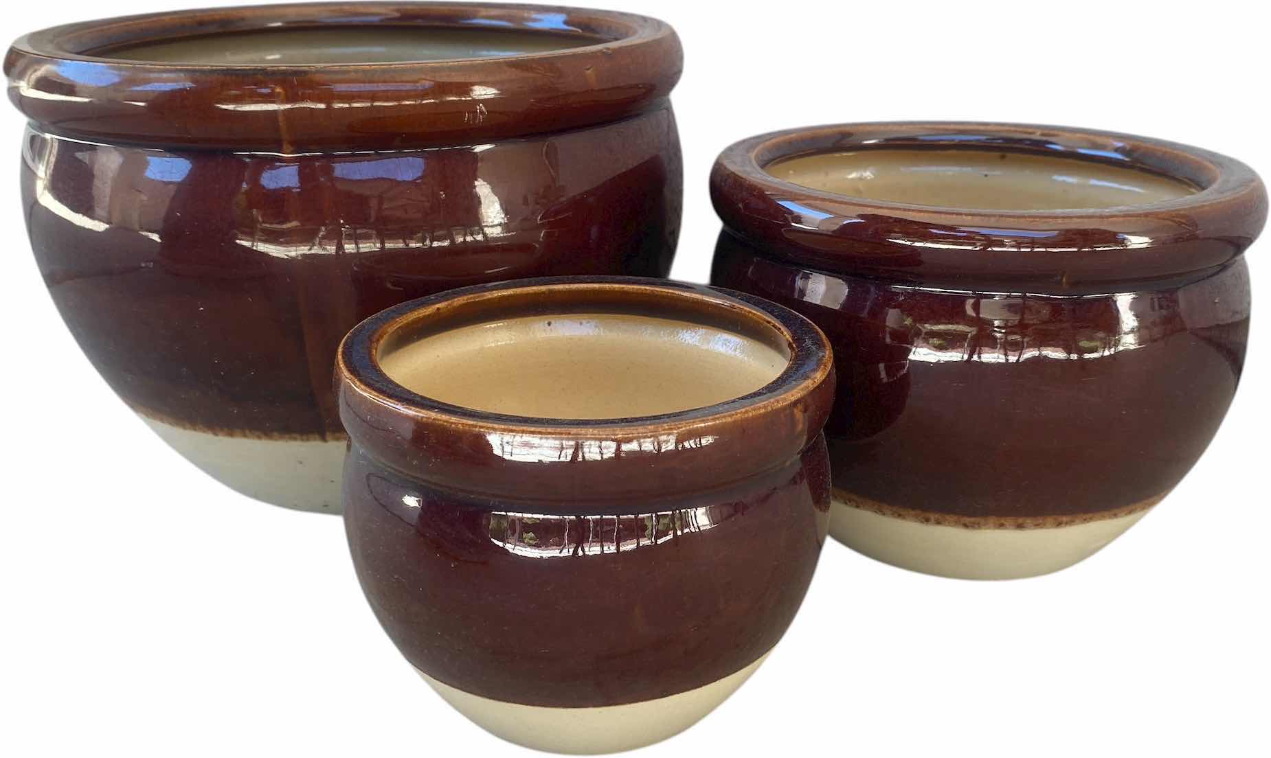 Photo 1 of 3 CERAMIC OUTDOOR POTS LARGEST 10” x 7 1/2”