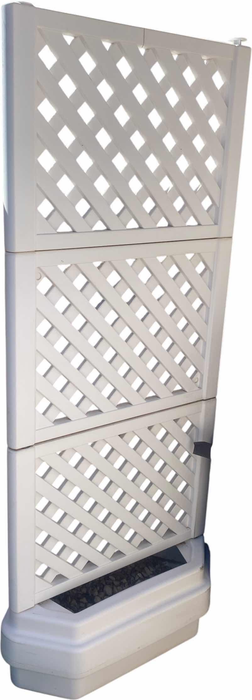 Photo 1 of 2 RESIN PLANTERS WITH LATTICE 40” X 11 H 6’