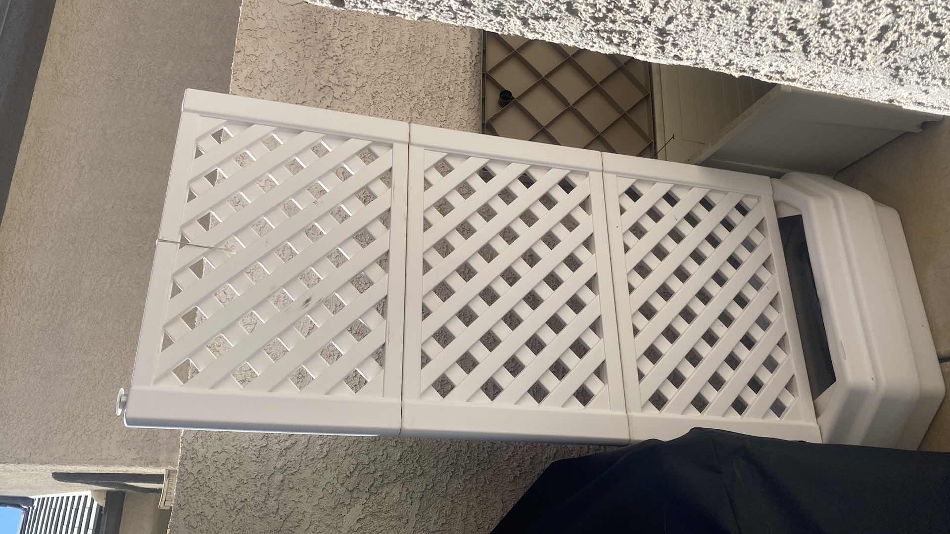 Photo 1 of 2 RESIN PLANTERS WITH LATTICE 40” X 11 H 6’