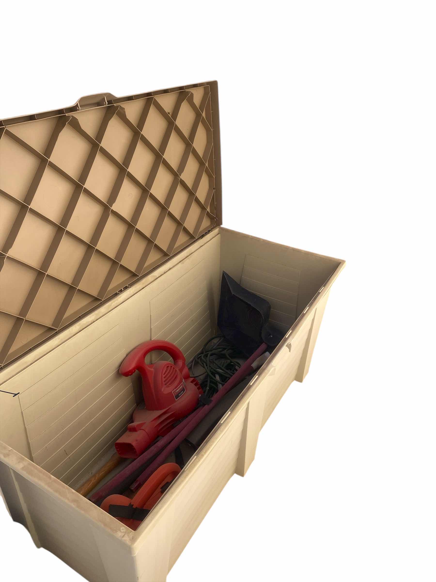 Photo 1 of DECK BOX WITH GARDEN TOOLS 46“ x 21“ H 21”