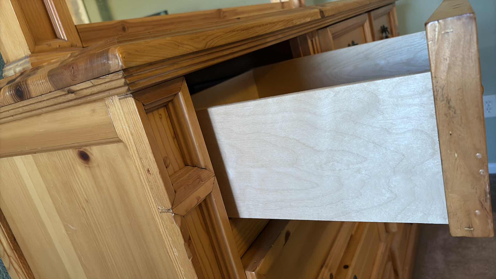 Photo 1 of KNOTTY PINE DRESSER 9-DRAWER 18”X63”XH43” INCLUDES MIRROR
