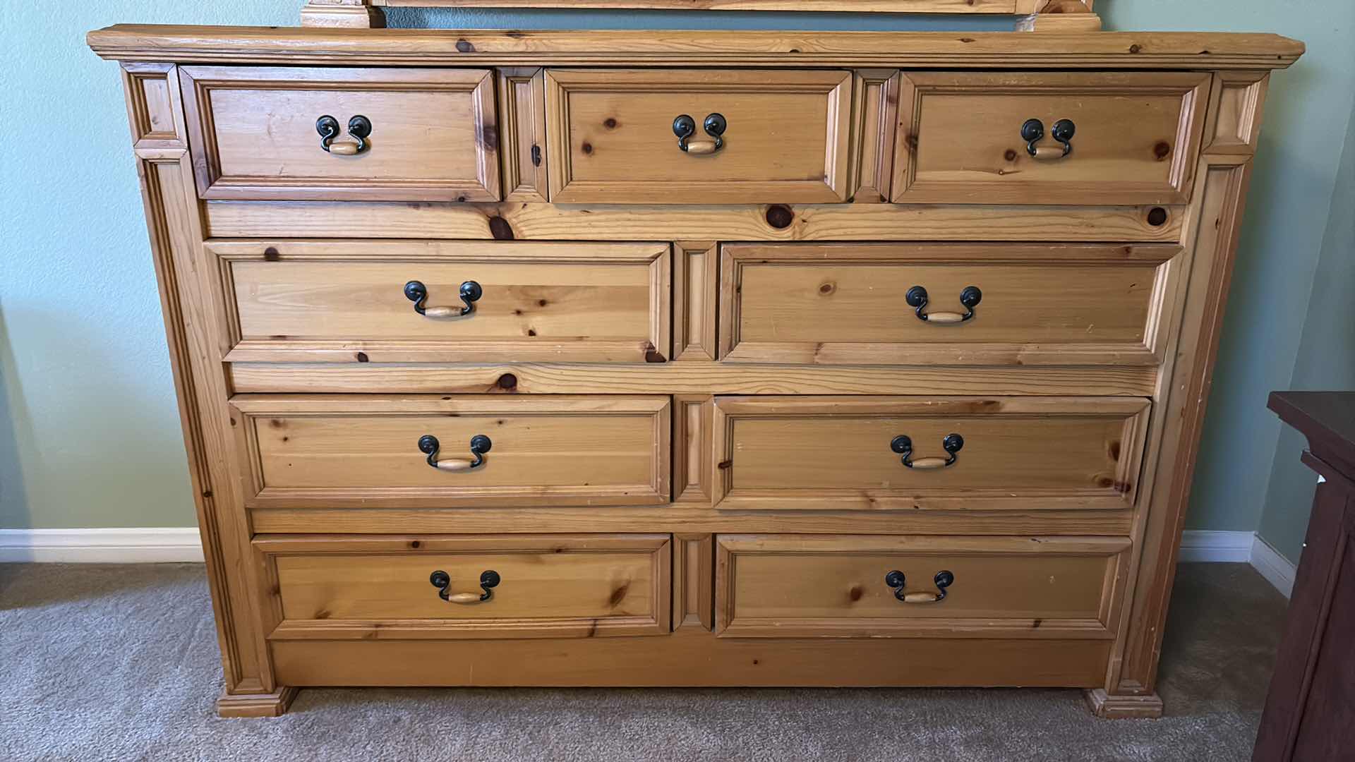 Photo 1 of KNOTTY PINE DRESSER 9-DRAWER 18”X63”XH43” INCLUDES MIRROR